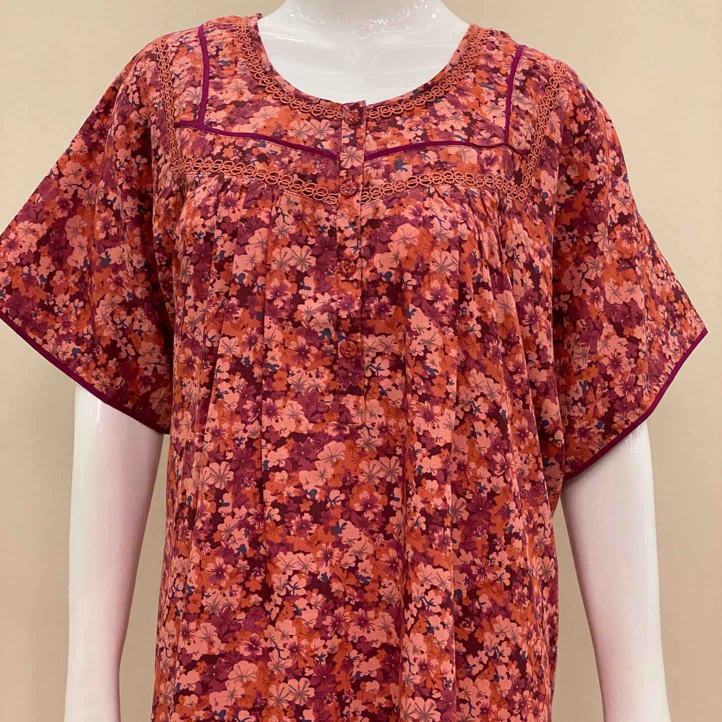 Cotton Lizy Bizy Yoke Nighty (SKU-YLB-49)