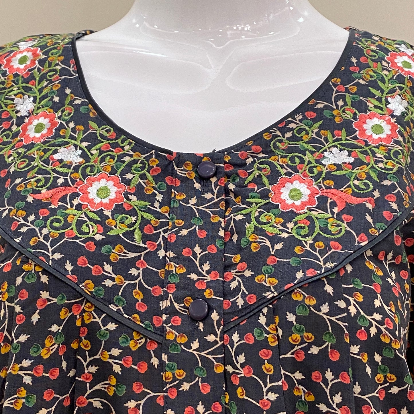 Cotton Lizy Bizy Yoke Nighty (SKU-LB-29)