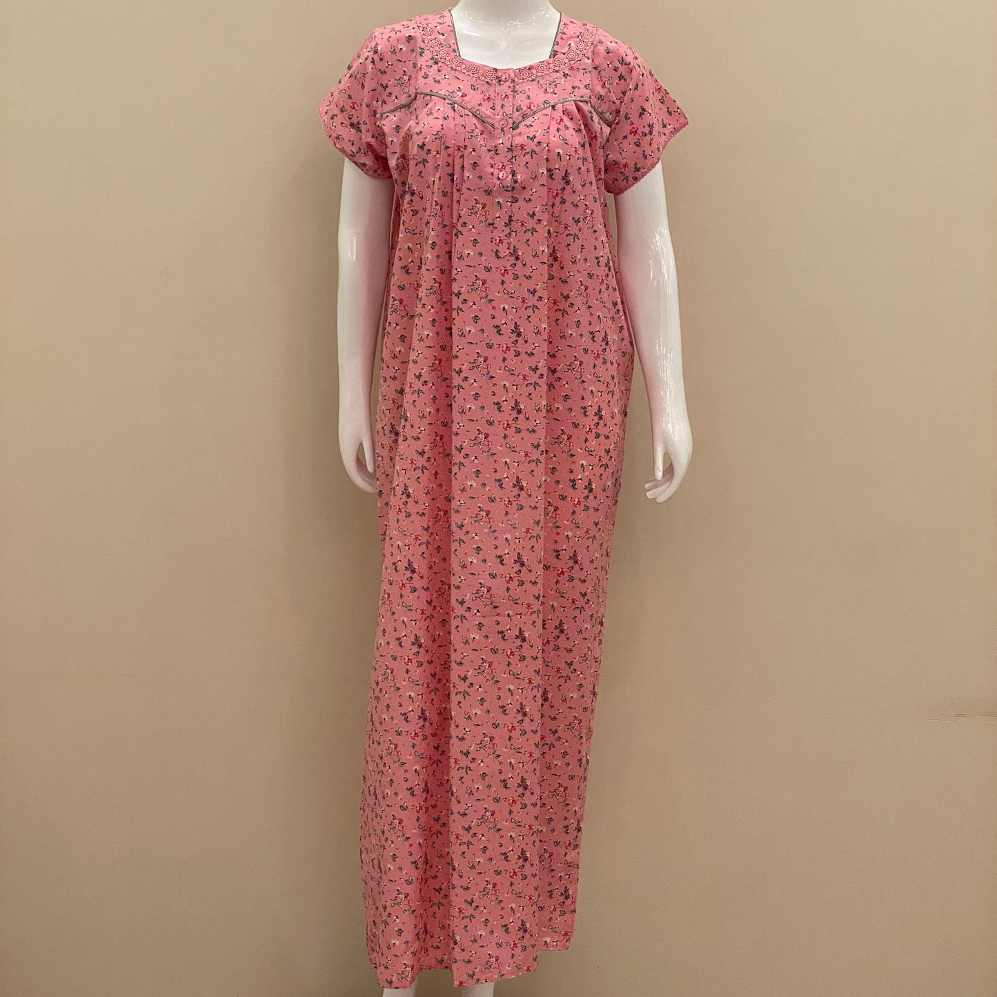 Cotton Lizy Bizy Yoke Nighty (SKU-676)