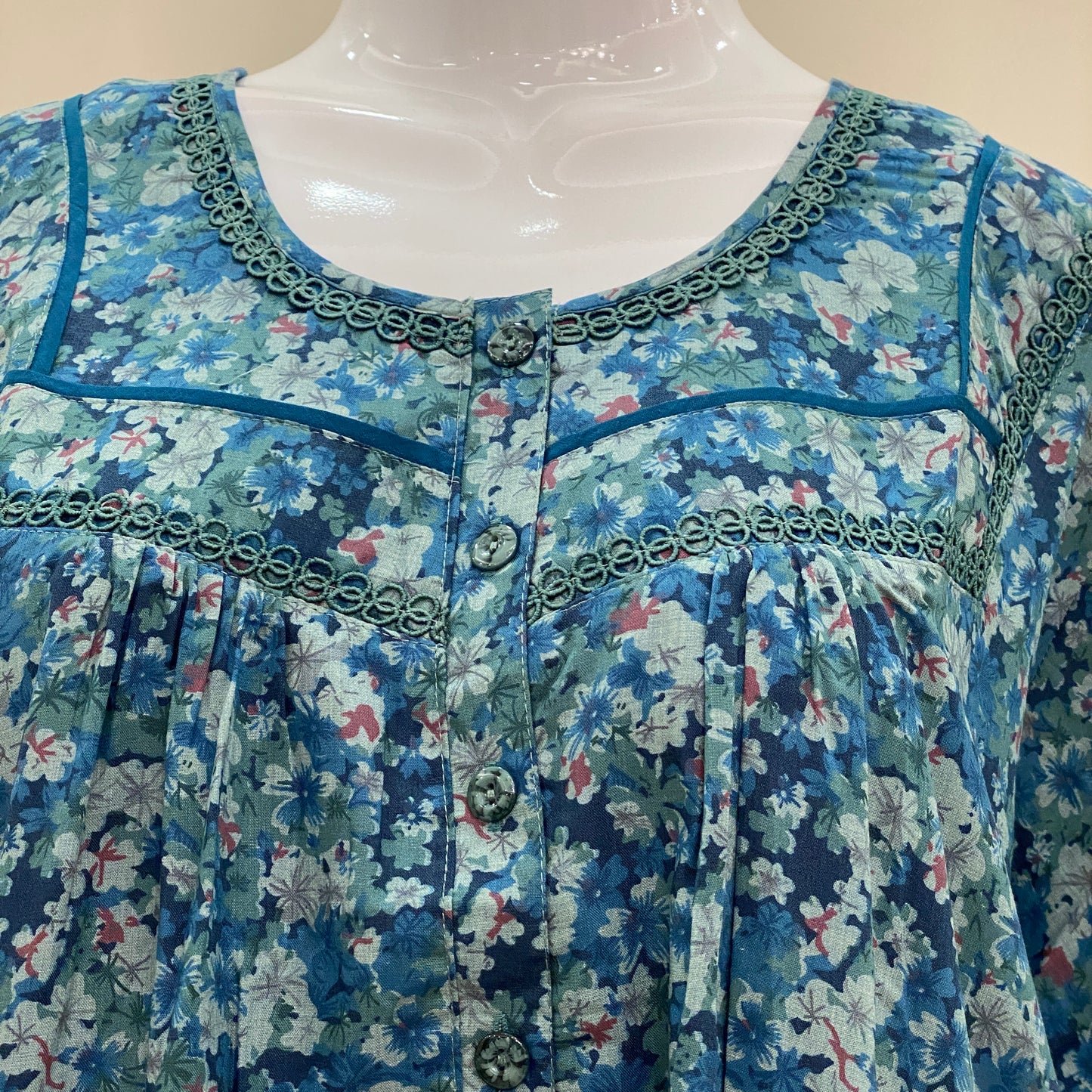 Cotton Lizy Bizy Yoke Nighty (SKU-YLB-51)