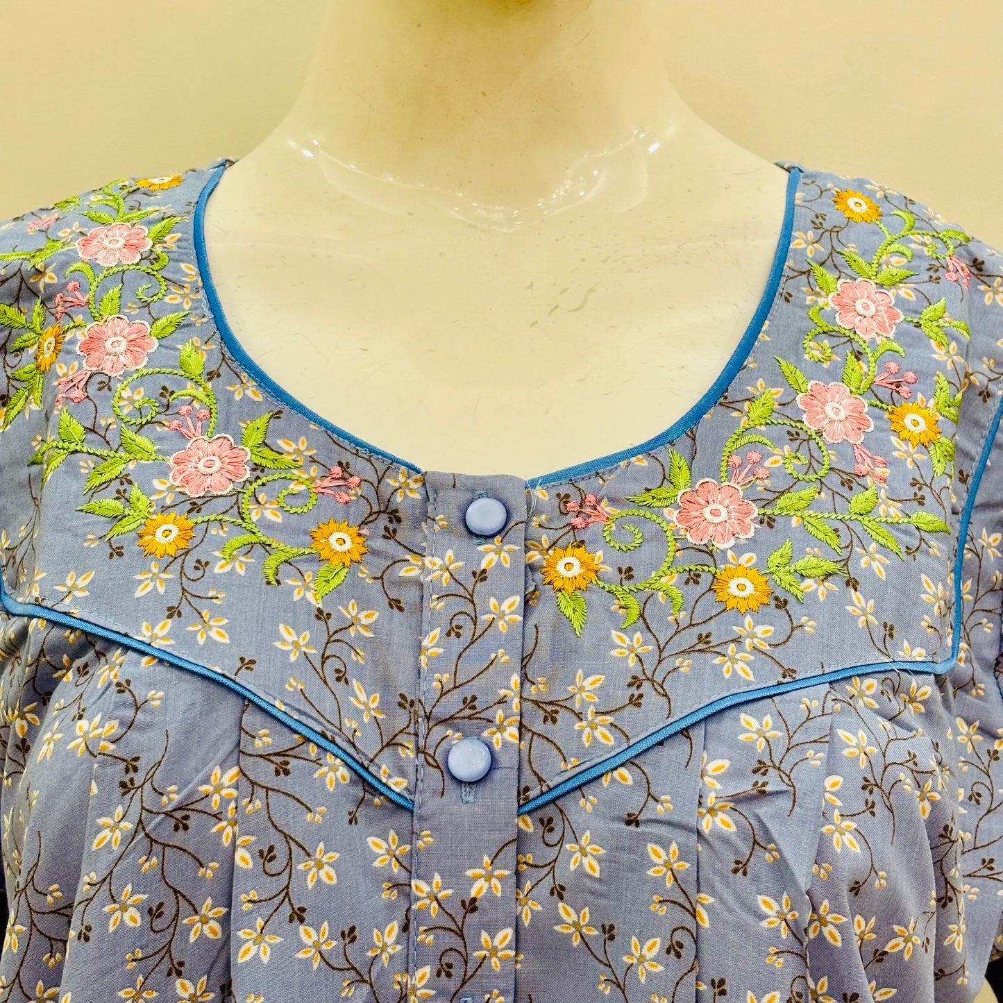 Cotton Lizy Bizy Yoke Nighty (SKU-307)