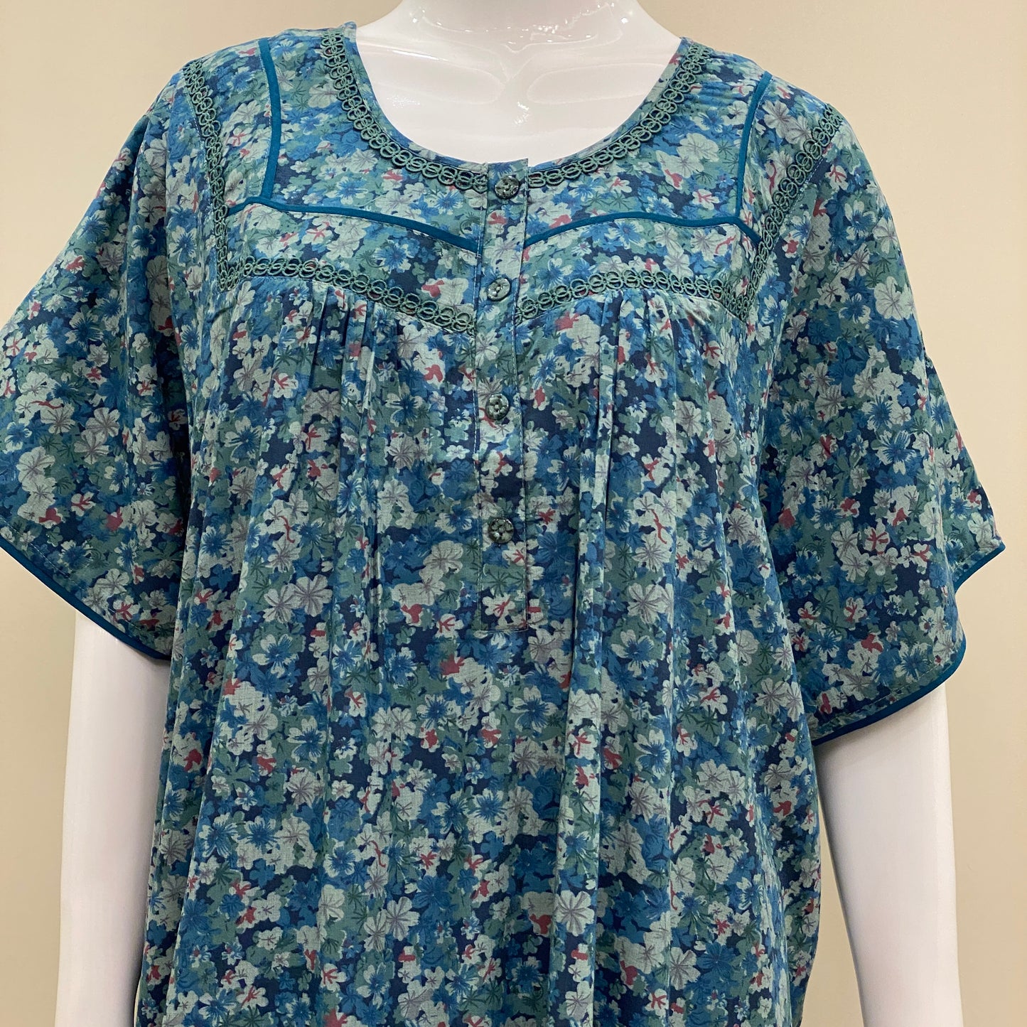 Cotton Lizy Bizy Yoke Nighty (SKU-YLB-51)
