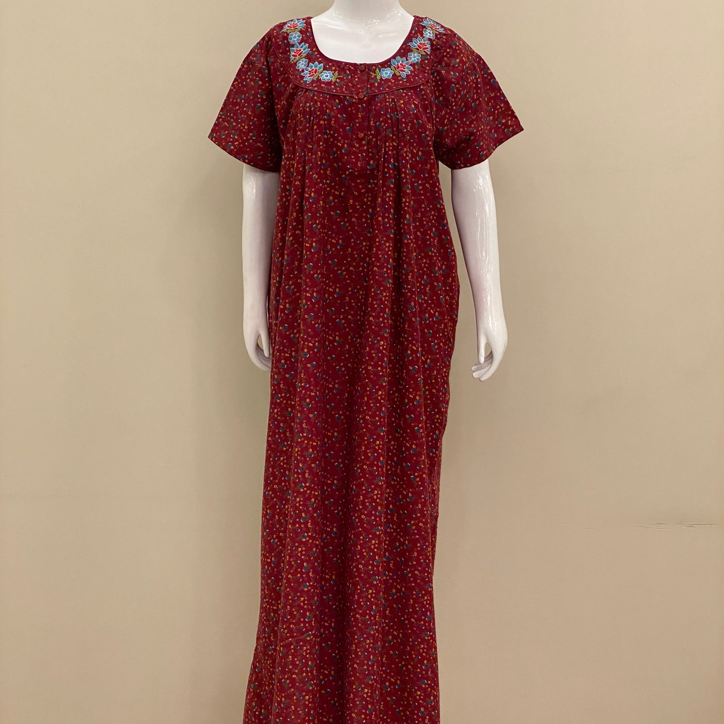 Cotton Lizy Bizy Yoke Nighty (SKU-LB-12)