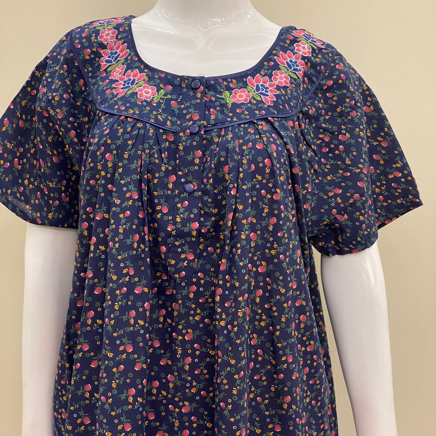 Cotton Lizy Bizy Yoke Nighty (SKU-LB-24)