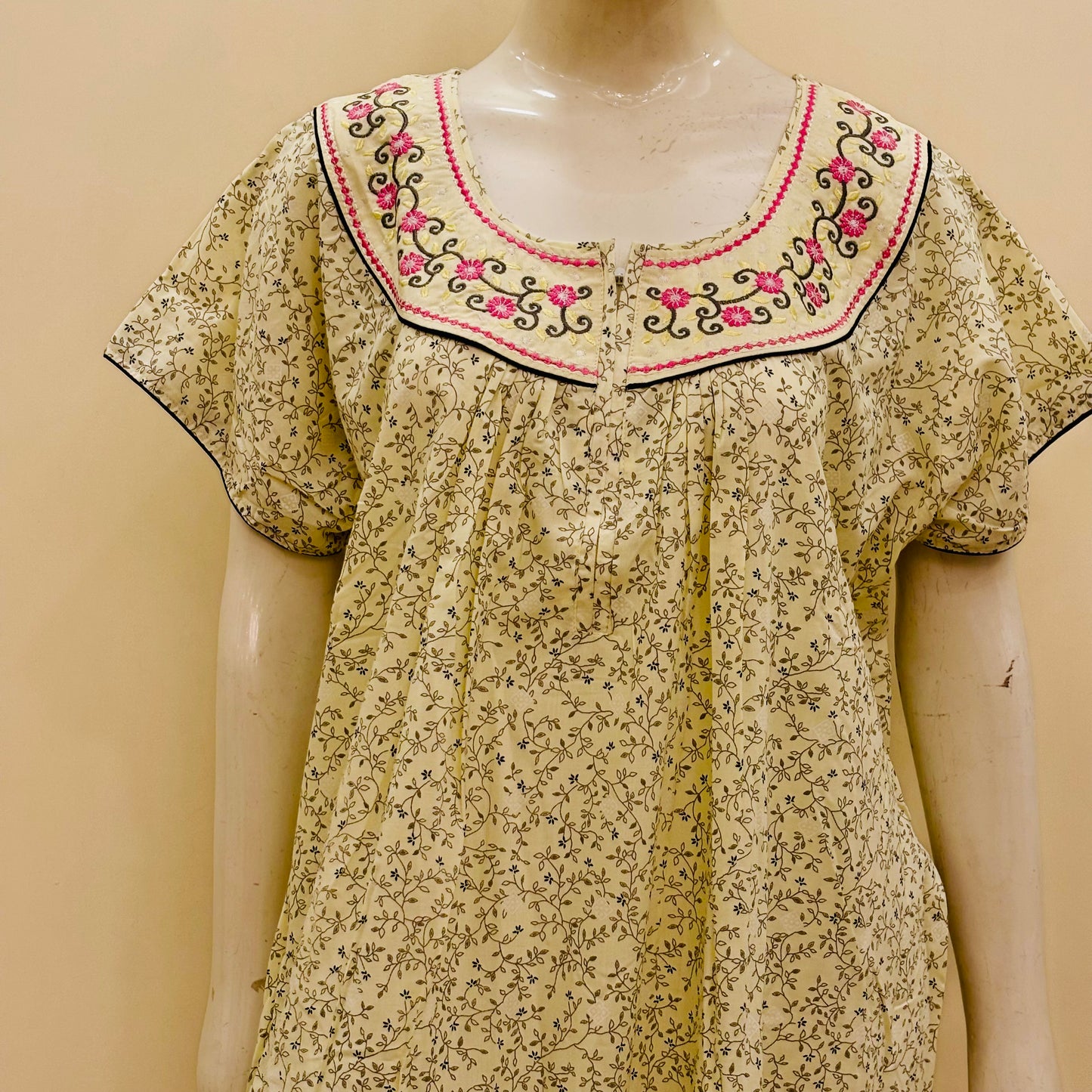 Cotton Lizy Bizy Yoke Nighty (SKU-221)