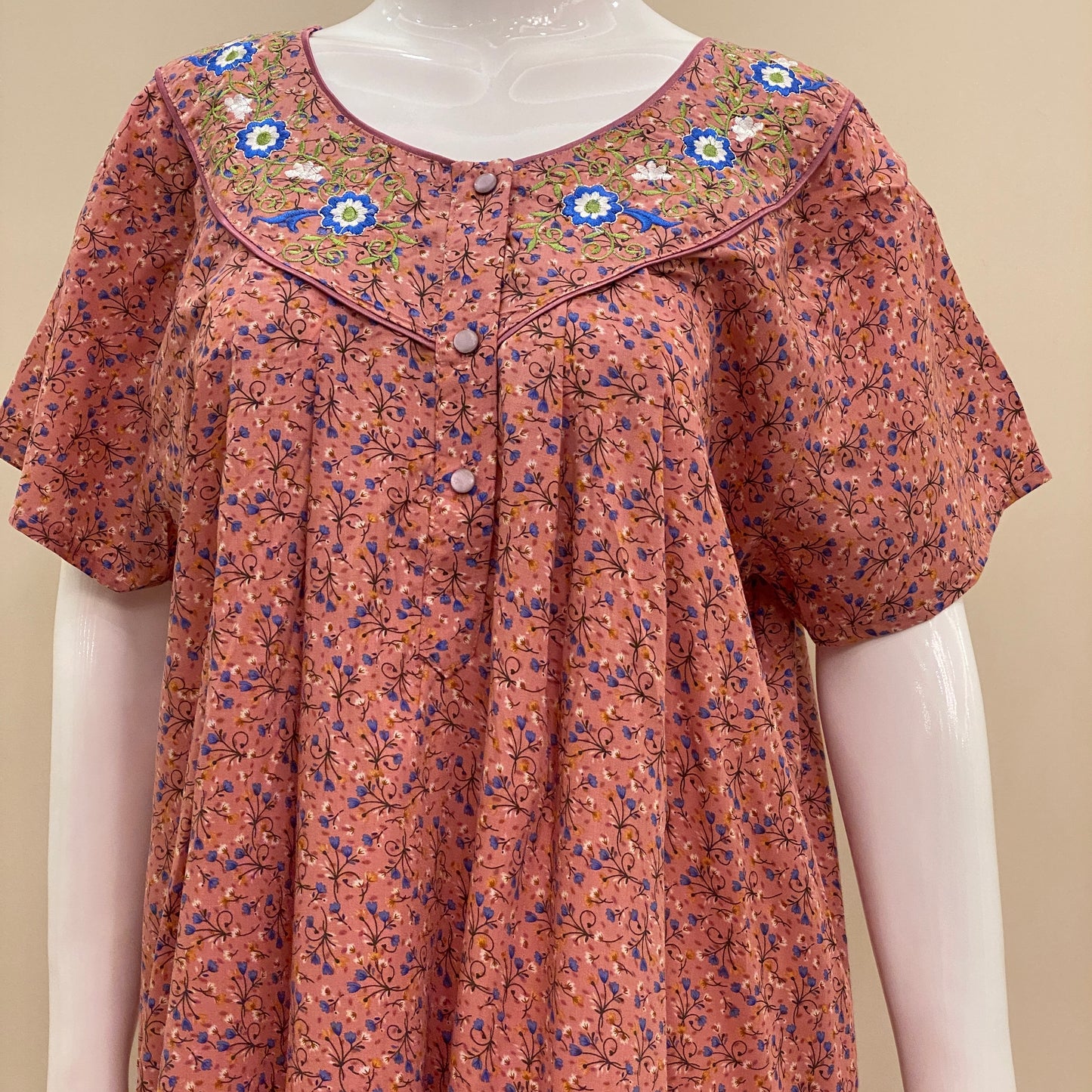 Cotton Lizy Bizy Yoke Nighty (SKU-LB-13)
