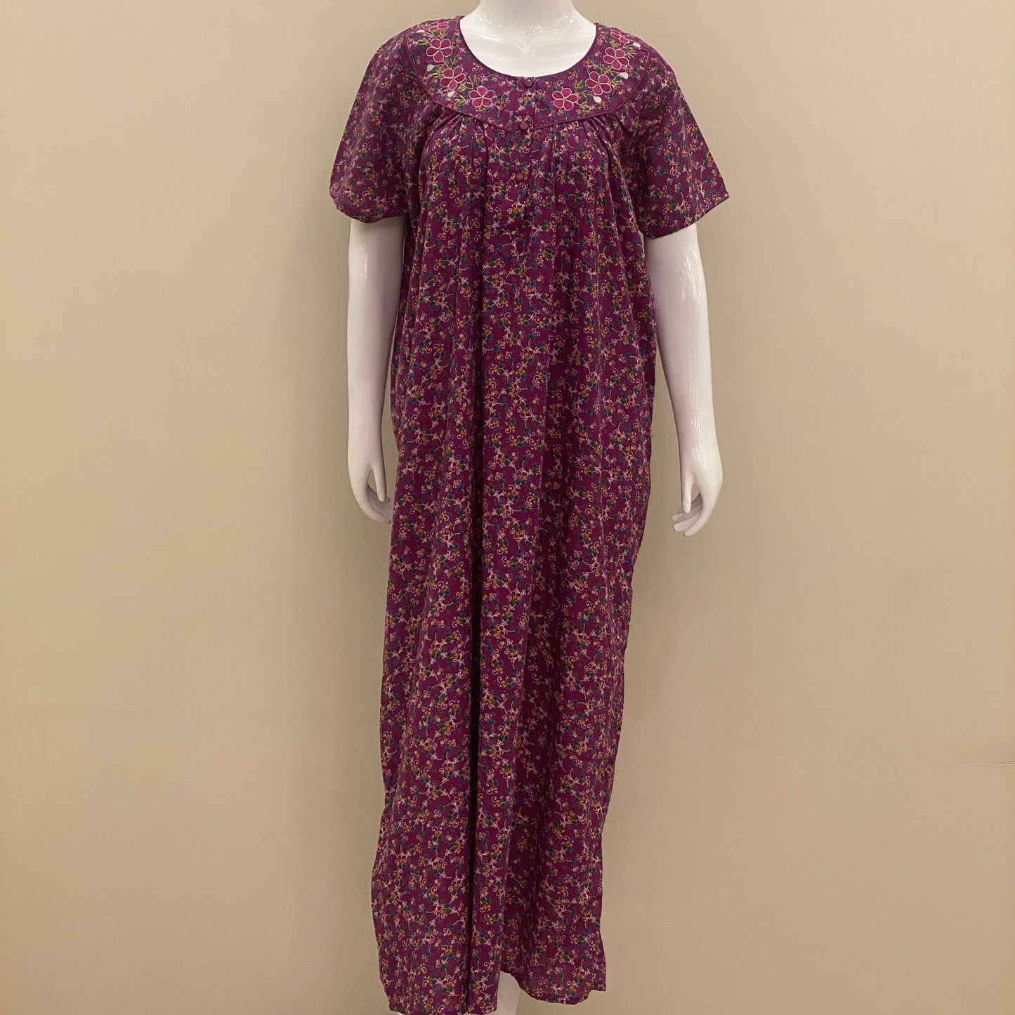 Cotton Lizy Bizy Yoke Nighty (SKU-580)