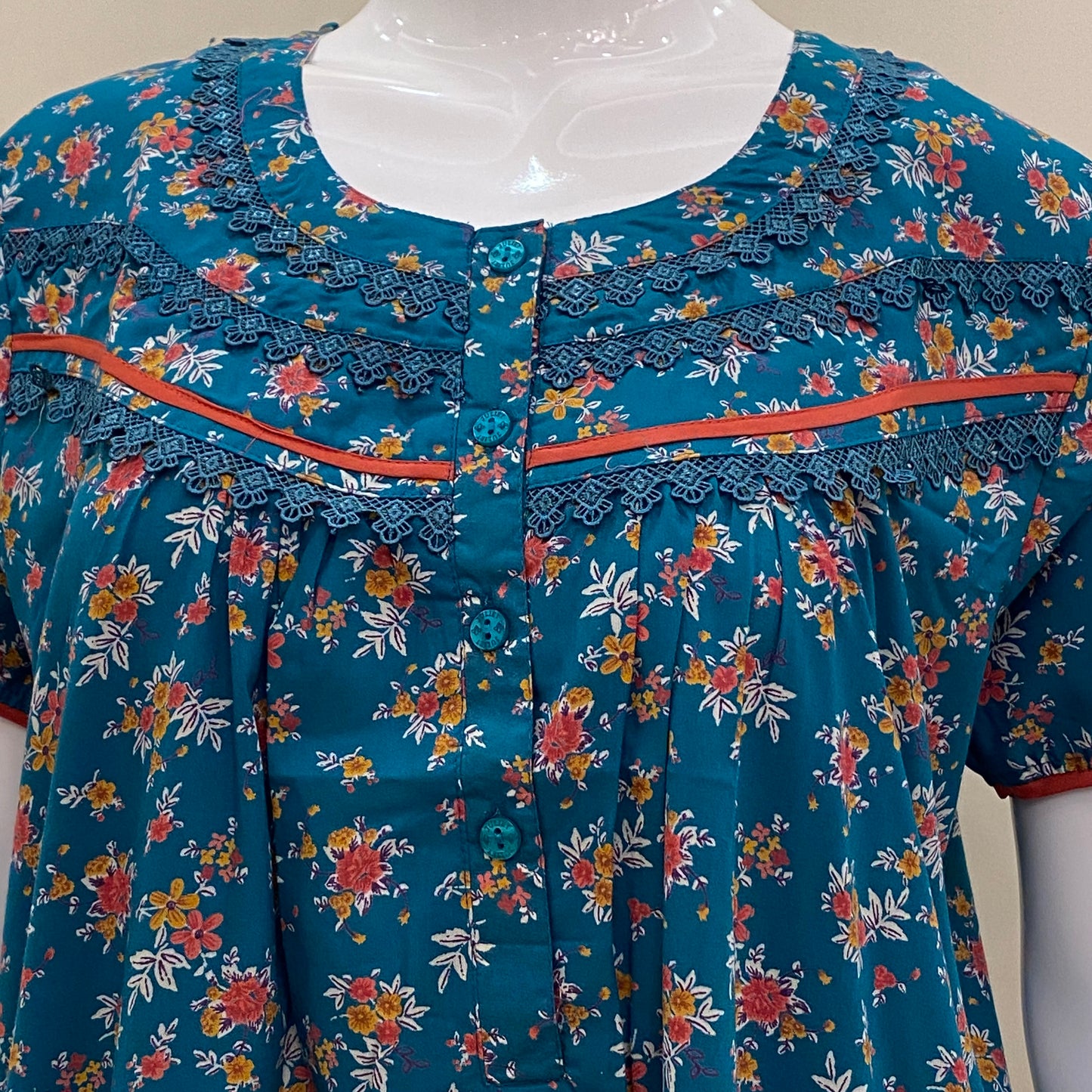Cotton Lizy Bizy Yoke Nighty (SKU-YLB-41)