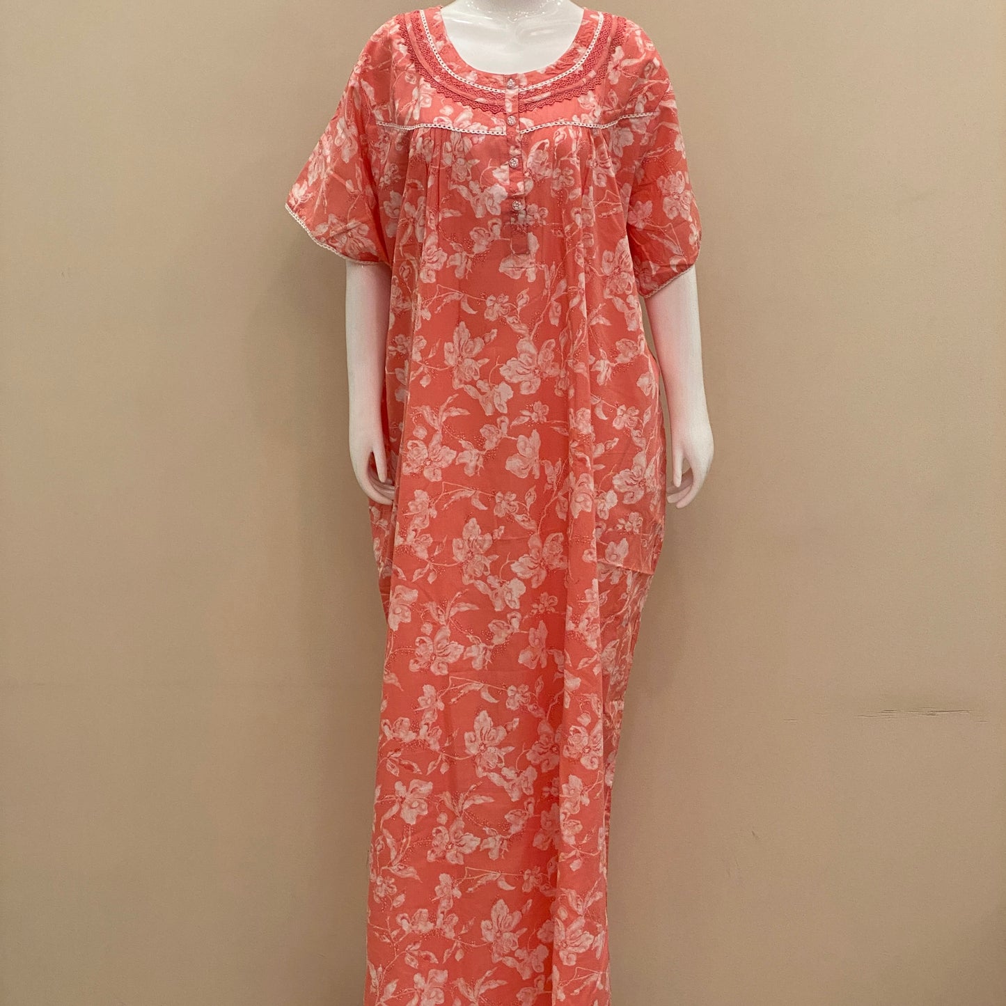 Cotton Lizy Bizy Yoke Nighty (SKU-YLB-52)