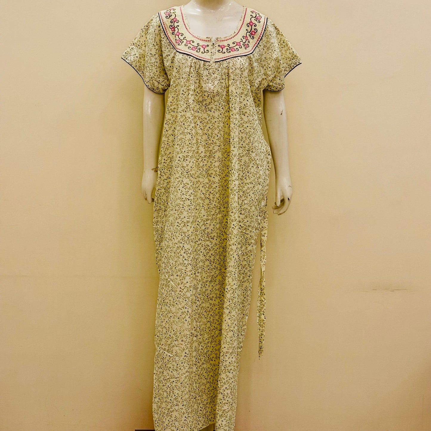 Cotton Lizy Bizy Yoke Nighty (SKU-221)