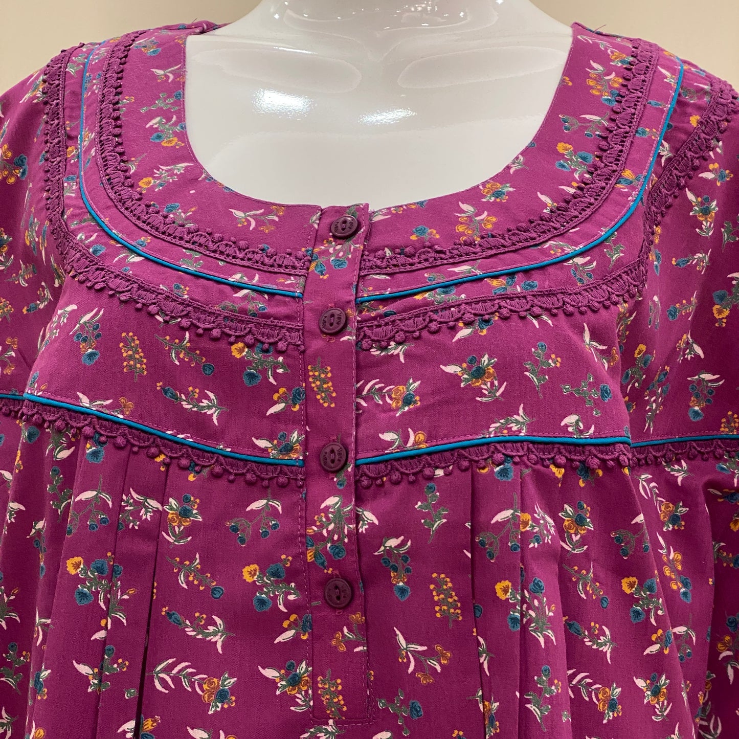 Cotton Lizy Bizy Yoke Nighty (SKU-YLB-53)