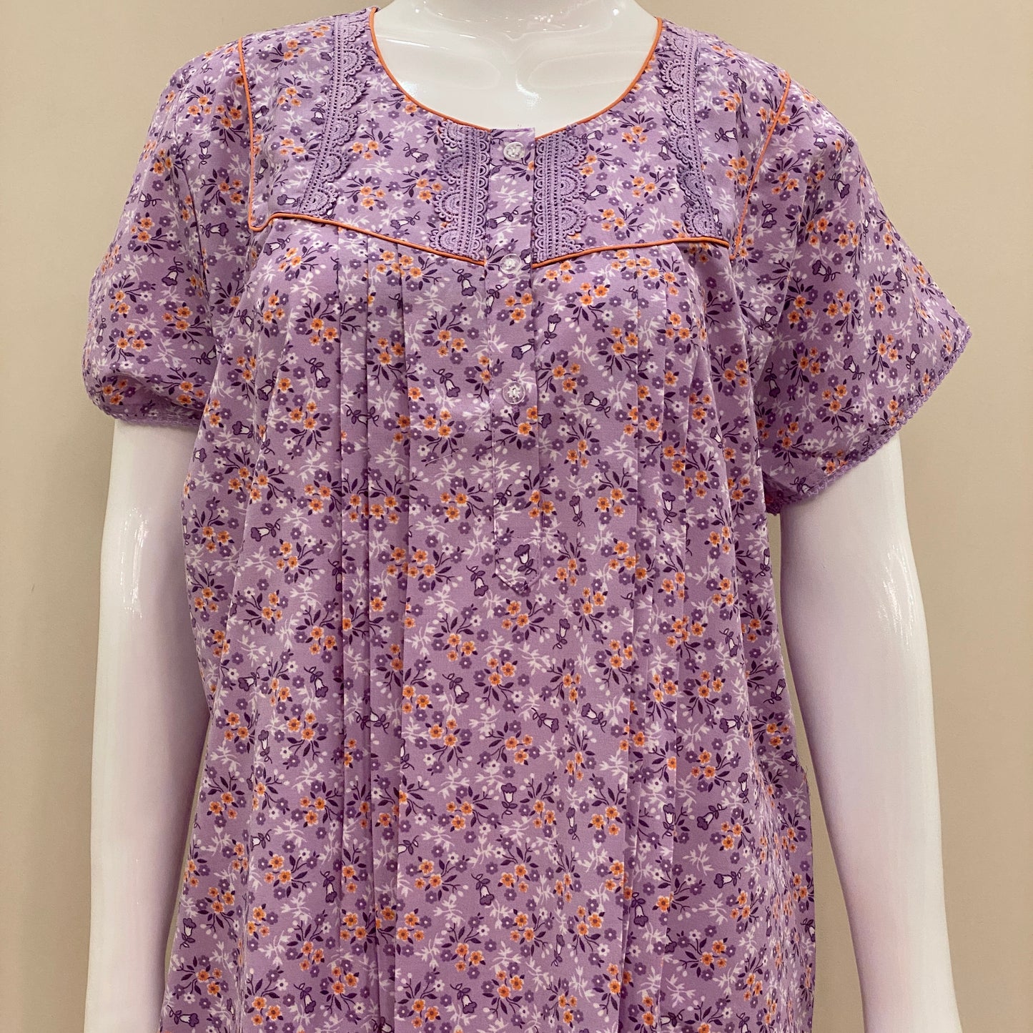 Cotton Lizy Bizy Yoke Nighty (SKU-YLB-59)