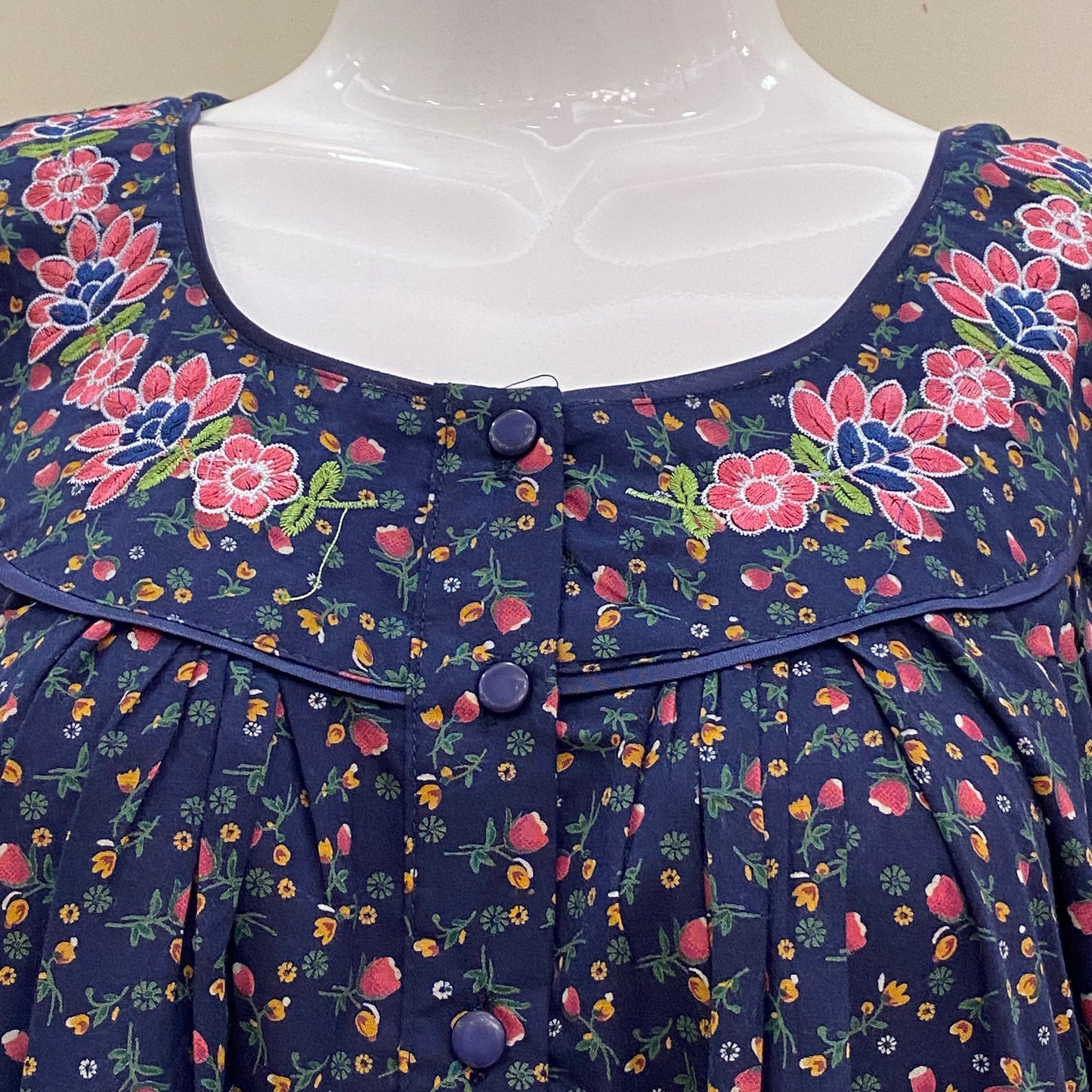 Cotton Lizy Bizy Yoke Nighty (SKU-LB-24)