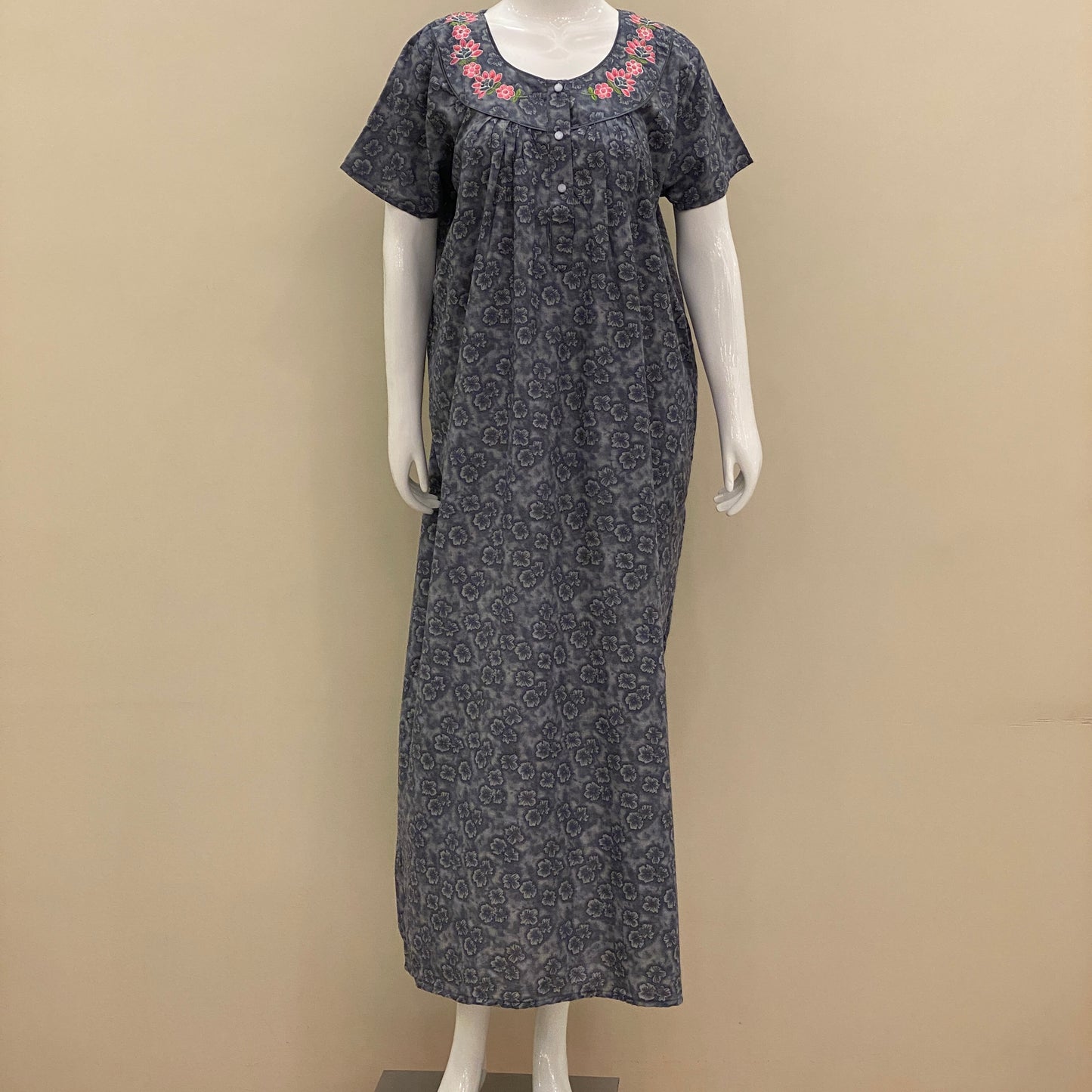 Cotton Lizy Bizy Yoke Nighty (SKU-573)