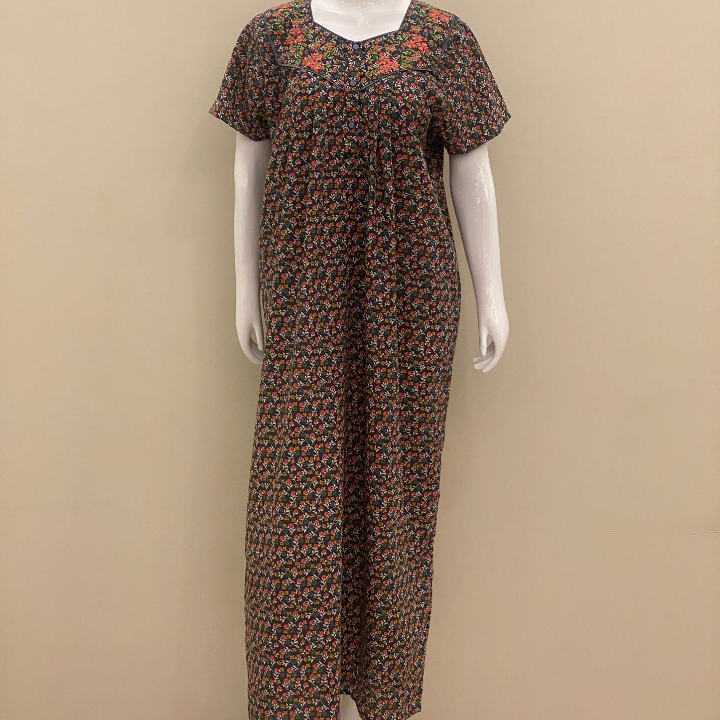 Cotton Lizy Bizy Yoke Nighty (SKU-581)