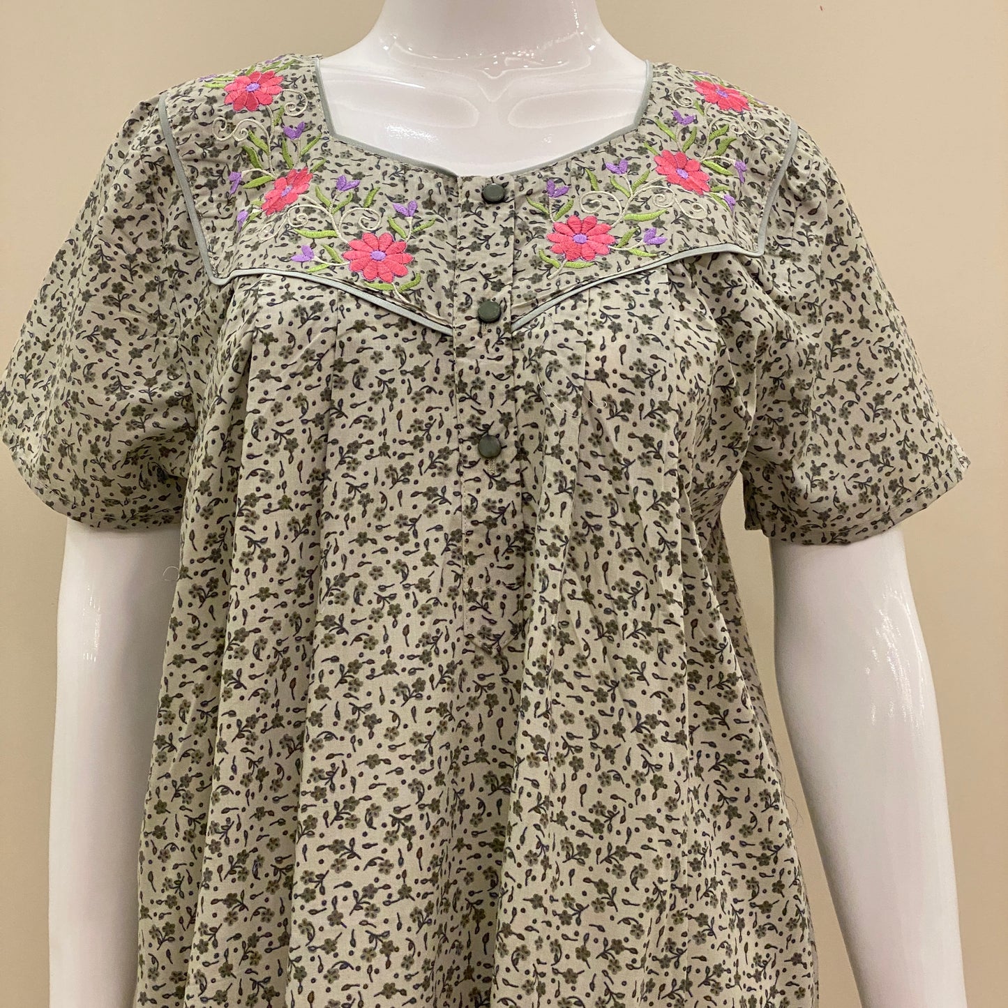 Cotton Lizy Bizy Yoke Nighty (SKU-587)