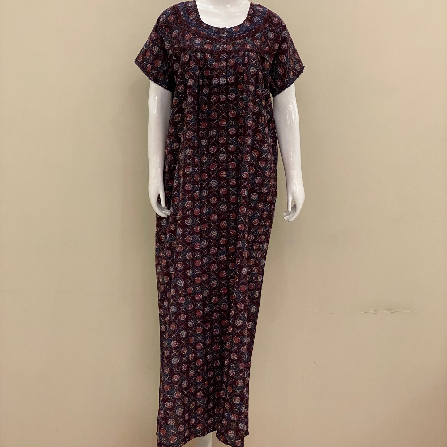 Cotton Lizy Bizy Yoke Nighty (SKU-YLB-39)