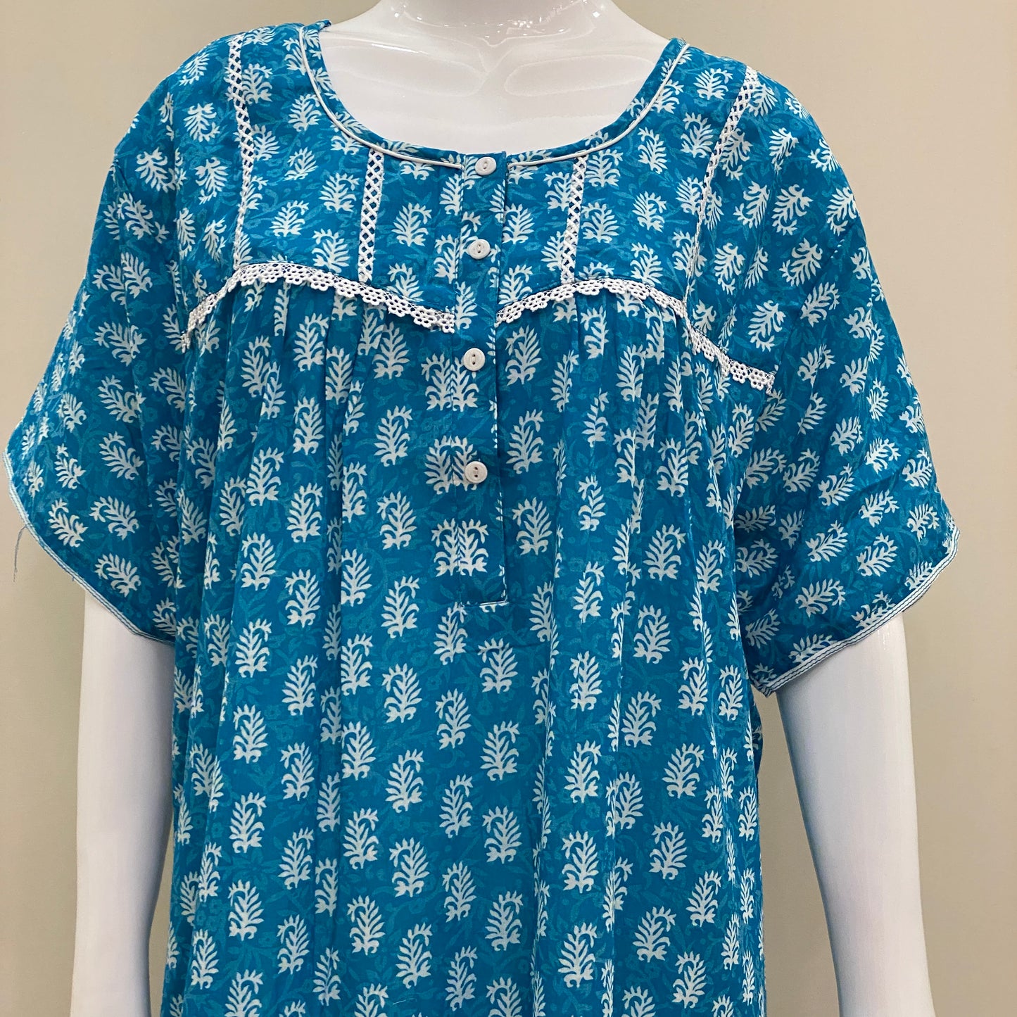 Cotton Lizy Bizy Yoke Nighty (SKU-YLB-50)