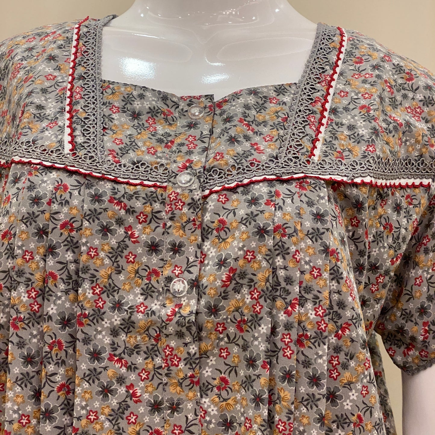 Cotton Lizy Bizy Yoke Nighty (SKU-YLB-60)