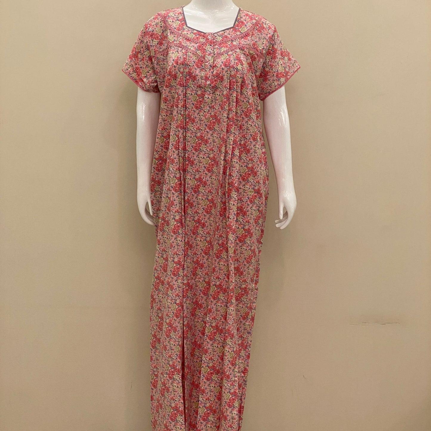 Cotton Lizy Bizy Yoke Nighty (SKU-YLB-62)
