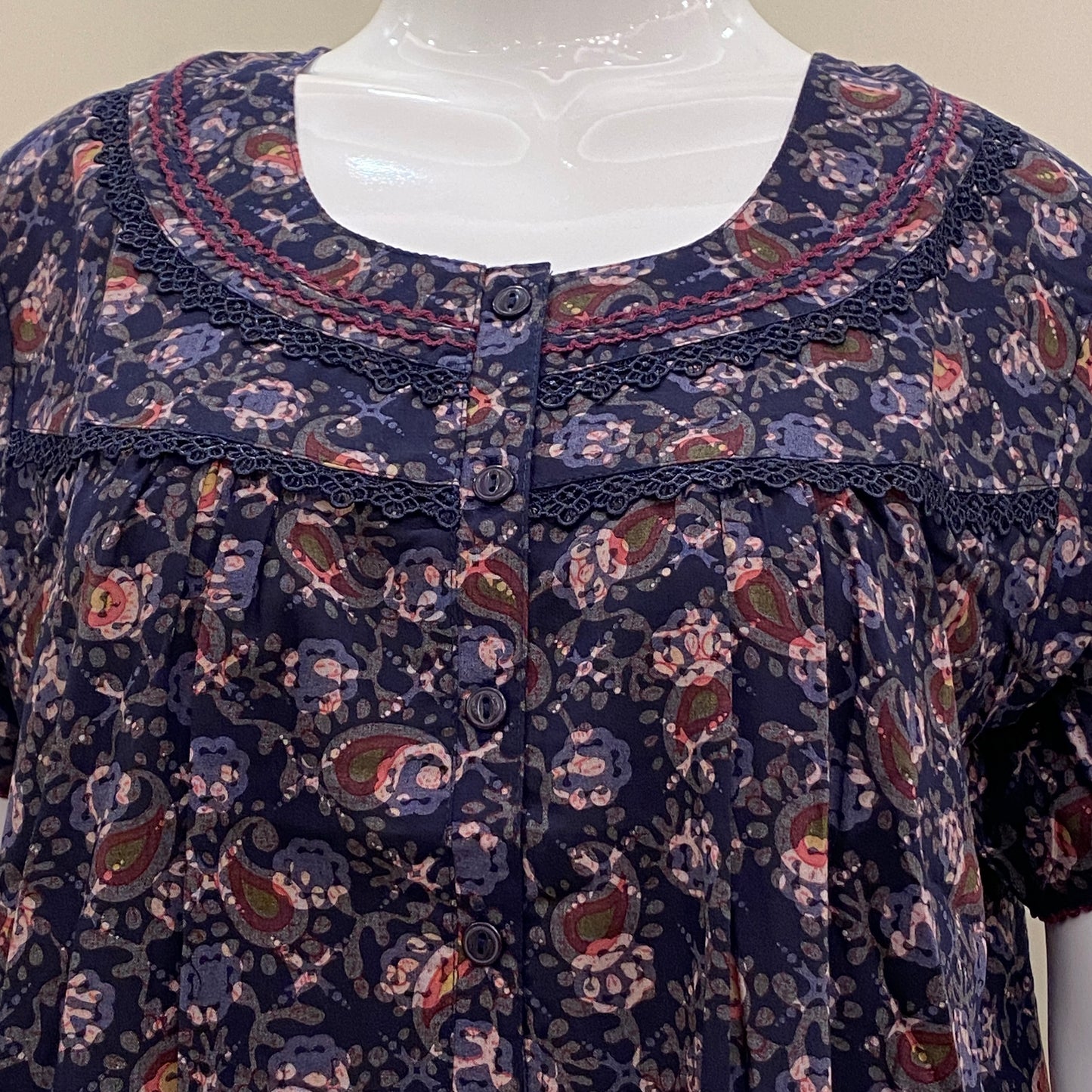 Cotton Lizy Bizy Yoke Nighty (SKU-YLB-46)