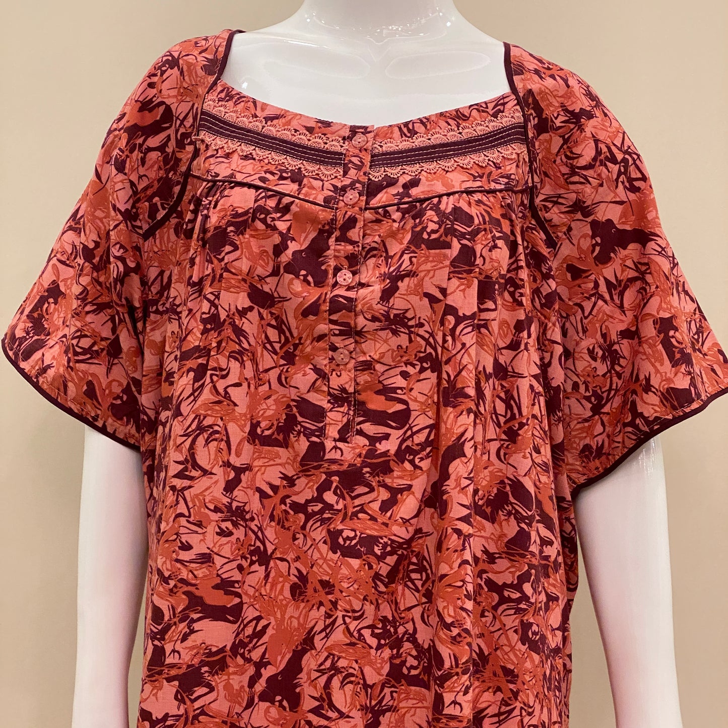 Cotton Lizy Bizy Yoke Nighty (SKU-YLB-38)