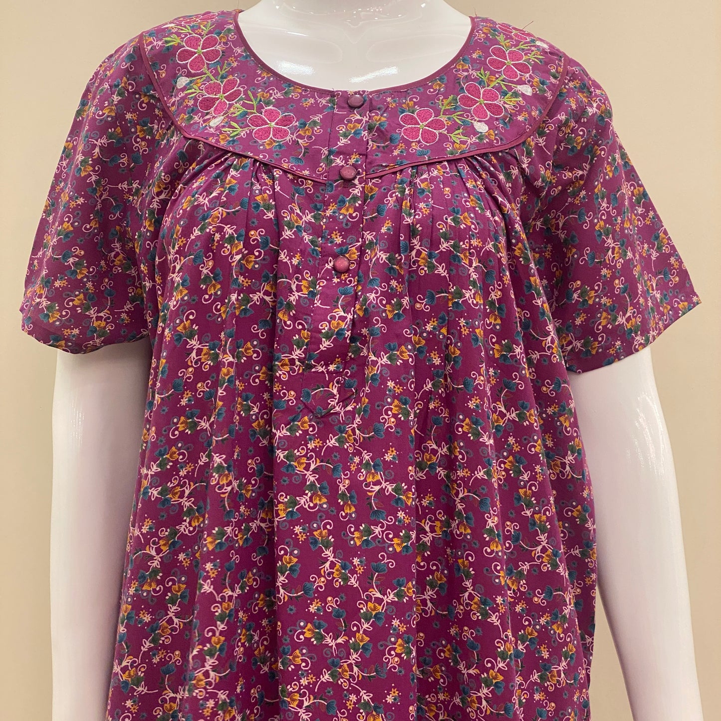 Cotton Lizy Bizy Yoke Nighty (SKU-580)