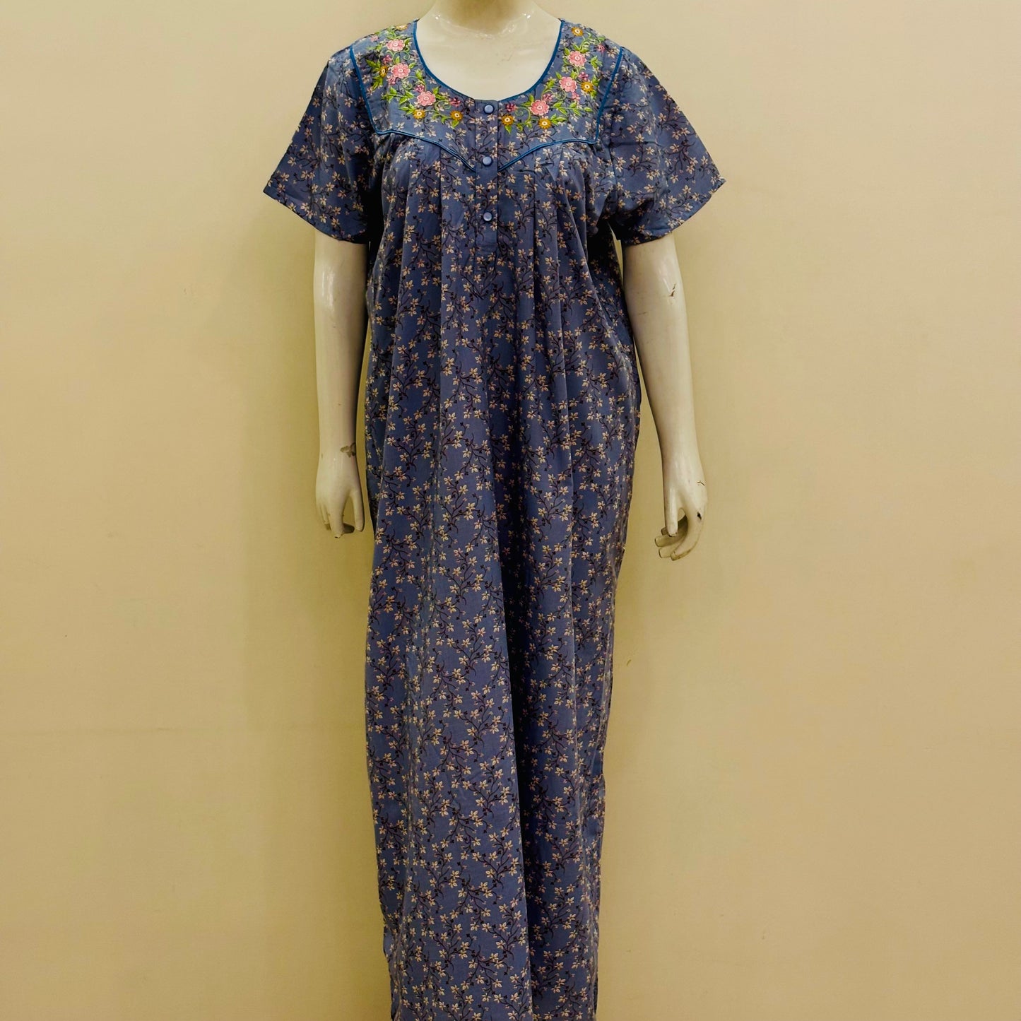 Cotton Lizy Bizy Yoke Nighty (SKU-307)