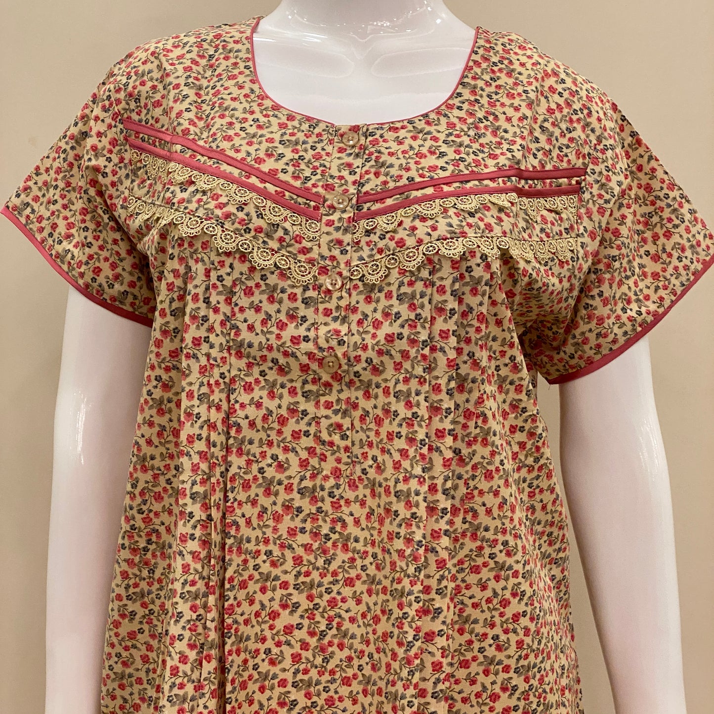 Cotton Lizy Bizy Yoke Nighty (SKU-YLB-14)