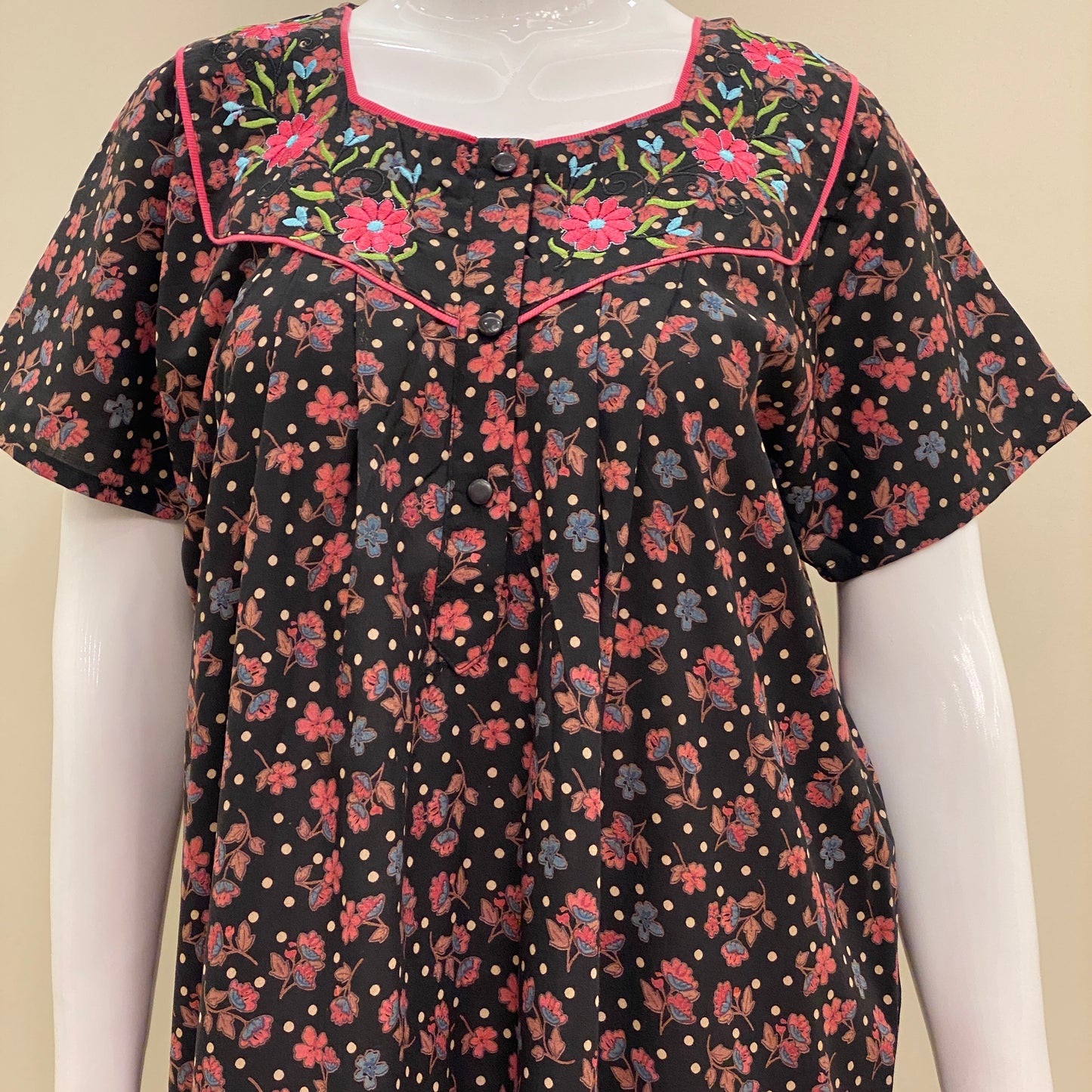 Cotton Lizy Bizy Yoke Nighty (SKU-LB-30)