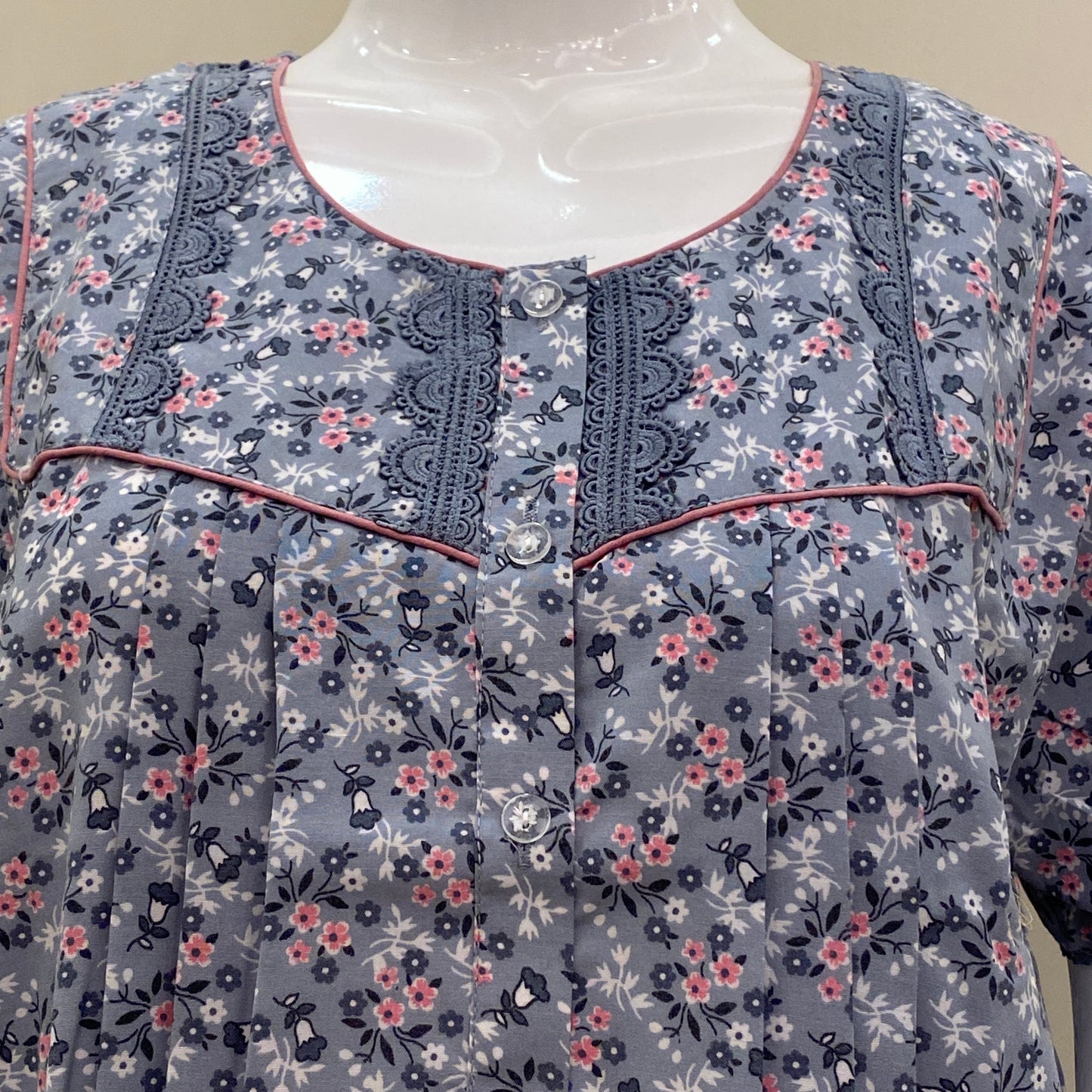 Cotton Lizy Bizy Yoke Nighty (SKU-YLB-57)