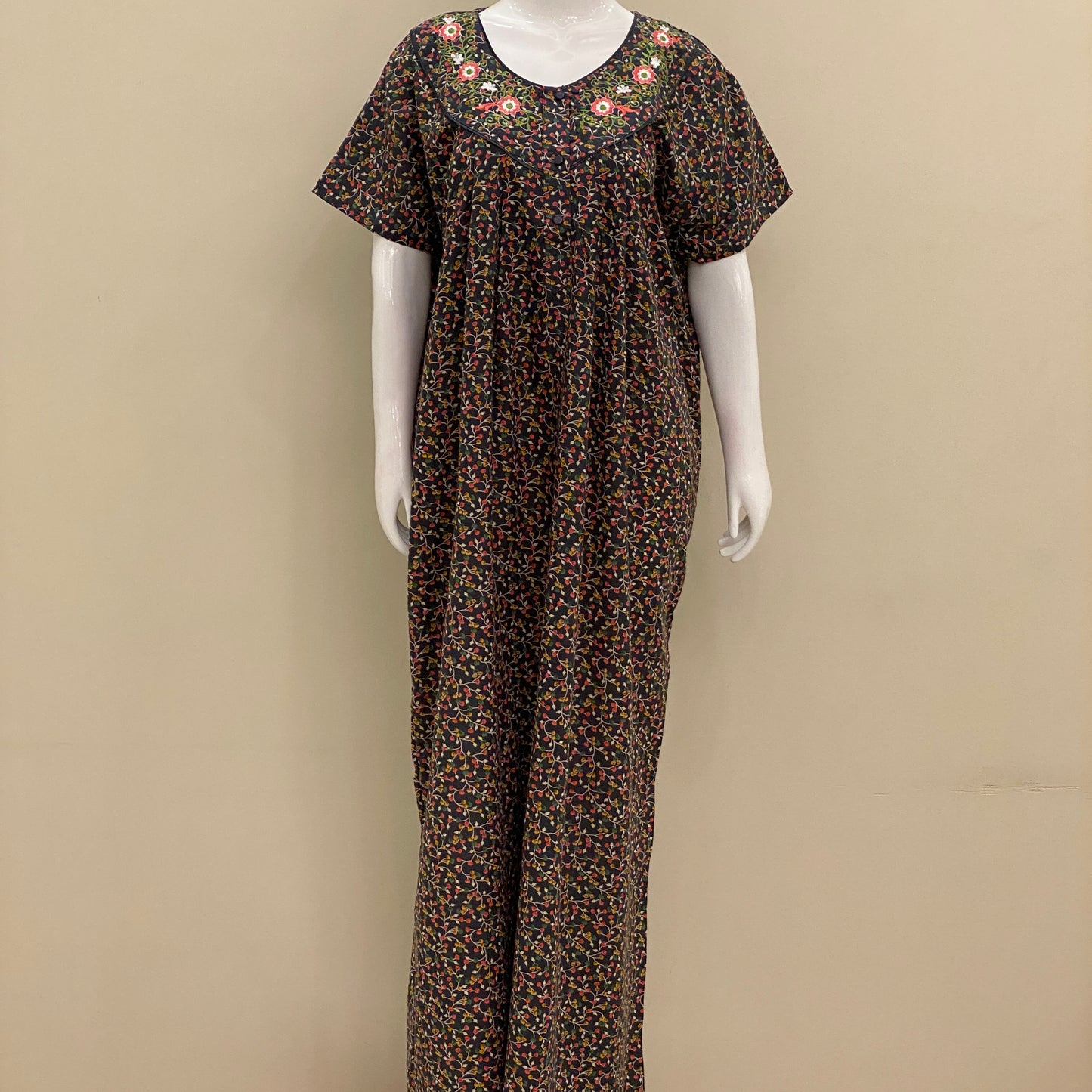 Cotton Lizy Bizy Yoke Nighty (SKU-LB-29)