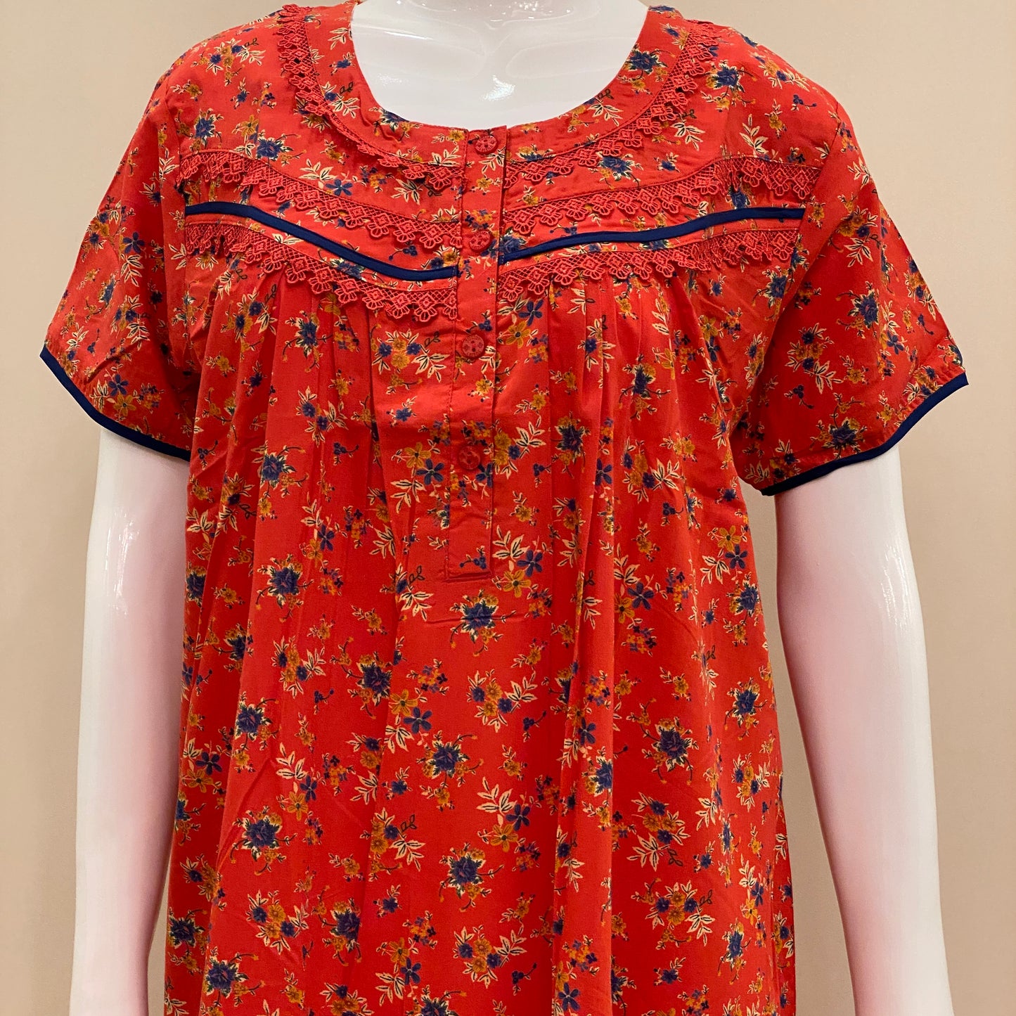 Cotton Lizy Bizy Yoke Nighty (SKU-YLB-45)