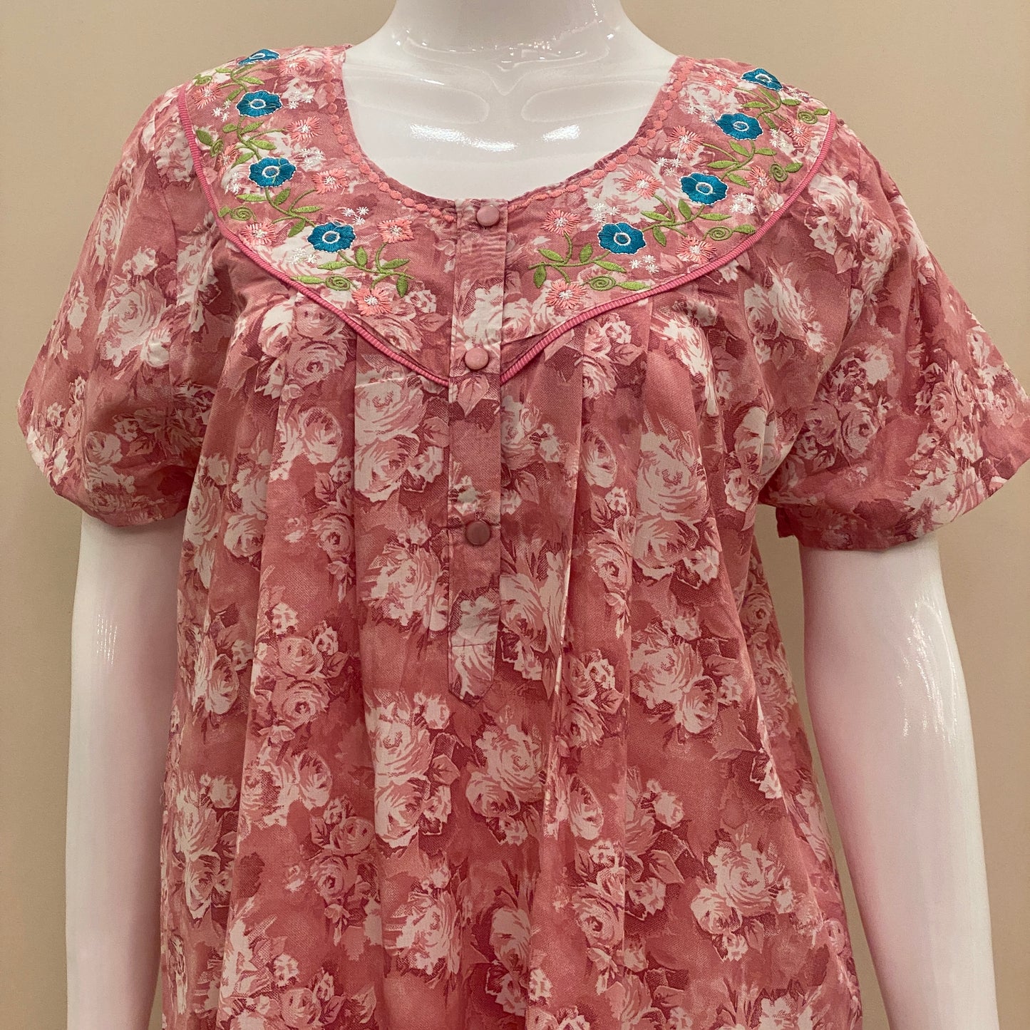Cotton Lizy Bizy Yoke Nighty (SKU-582)