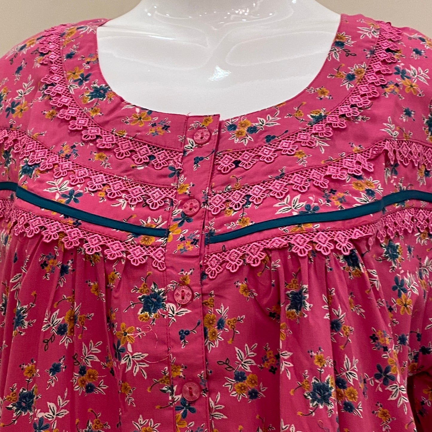 Cotton Lizy Bizy Yoke Nighty (SKU-YLB-44)