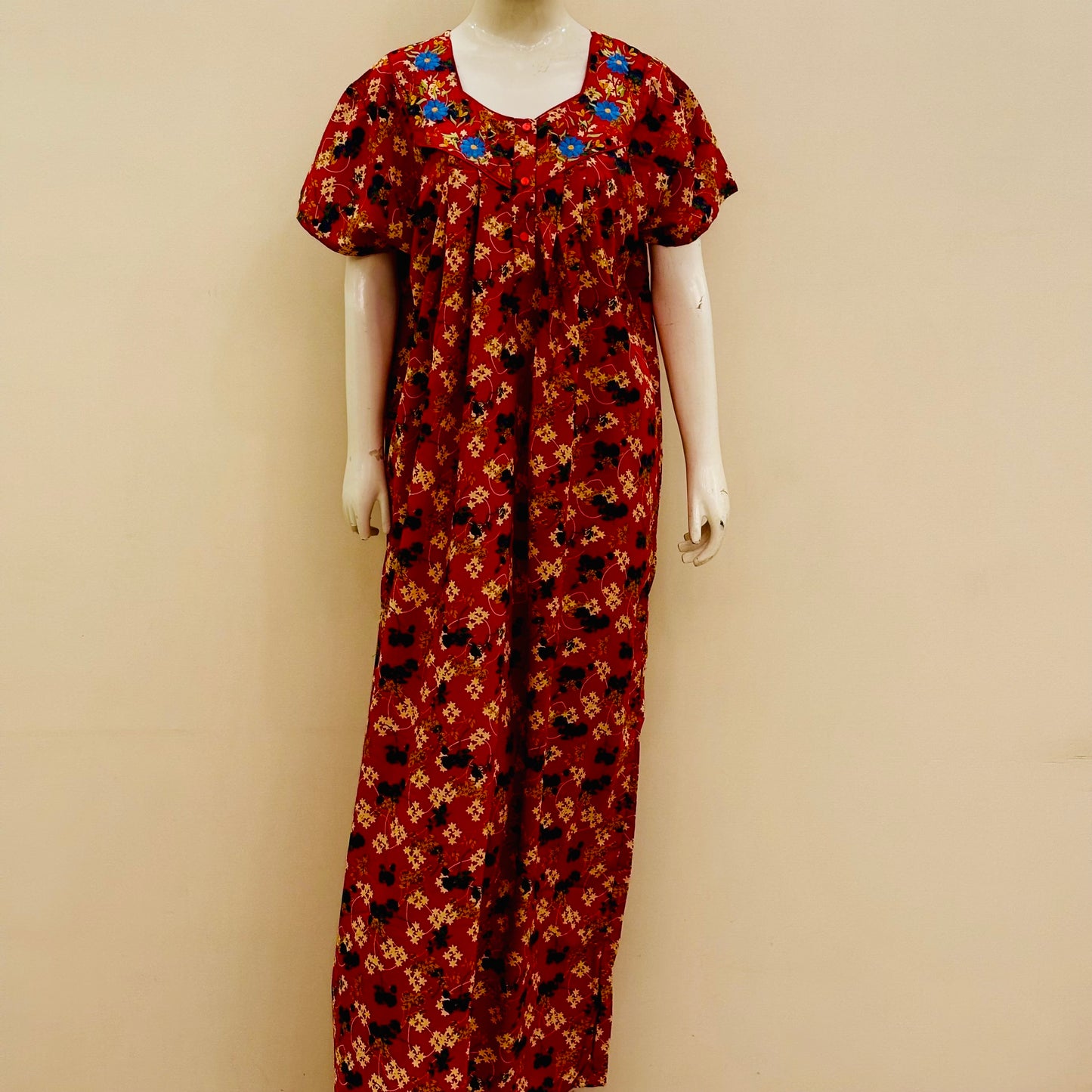 Cotton Lizy Bizy Yoke Nighty (SKU-317)