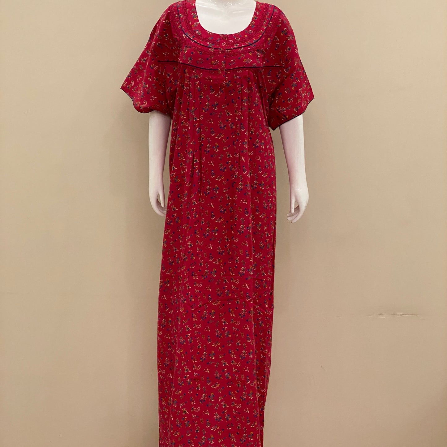 Cotton Lizy Bizy Yoke Nighty (SKU-YLB-55)