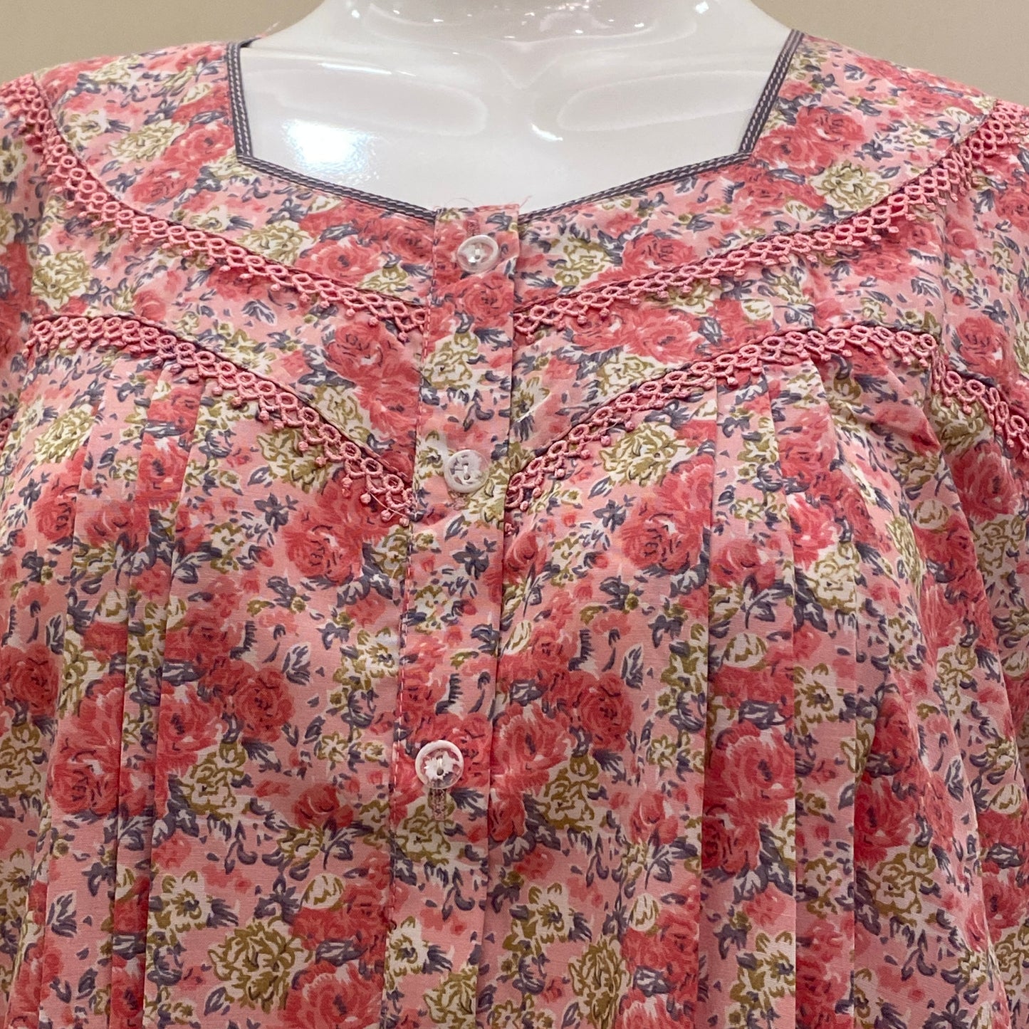 Cotton Lizy Bizy Yoke Nighty (SKU-YLB-62)