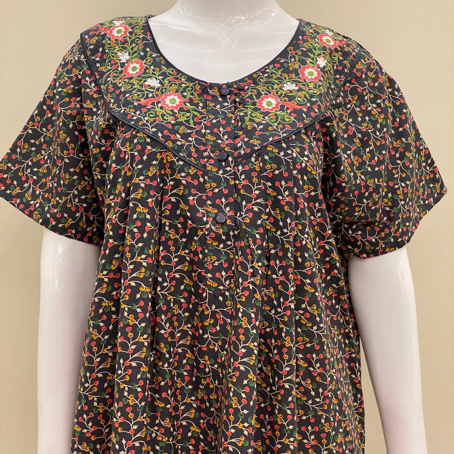 Cotton Lizy Bizy Yoke Nighty (SKU-LB-29)
