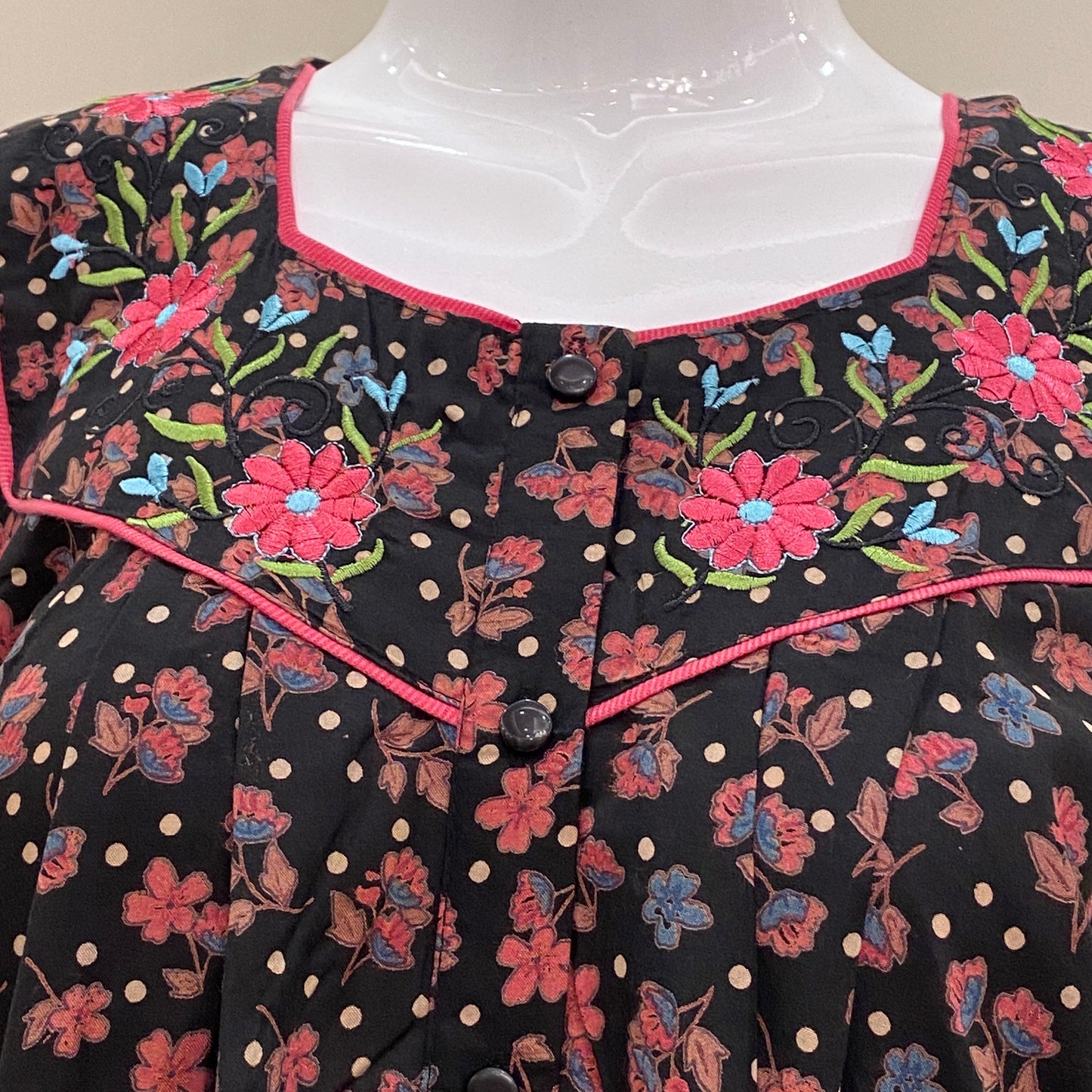 Cotton Lizy Bizy Yoke Nighty (SKU-LB-30)