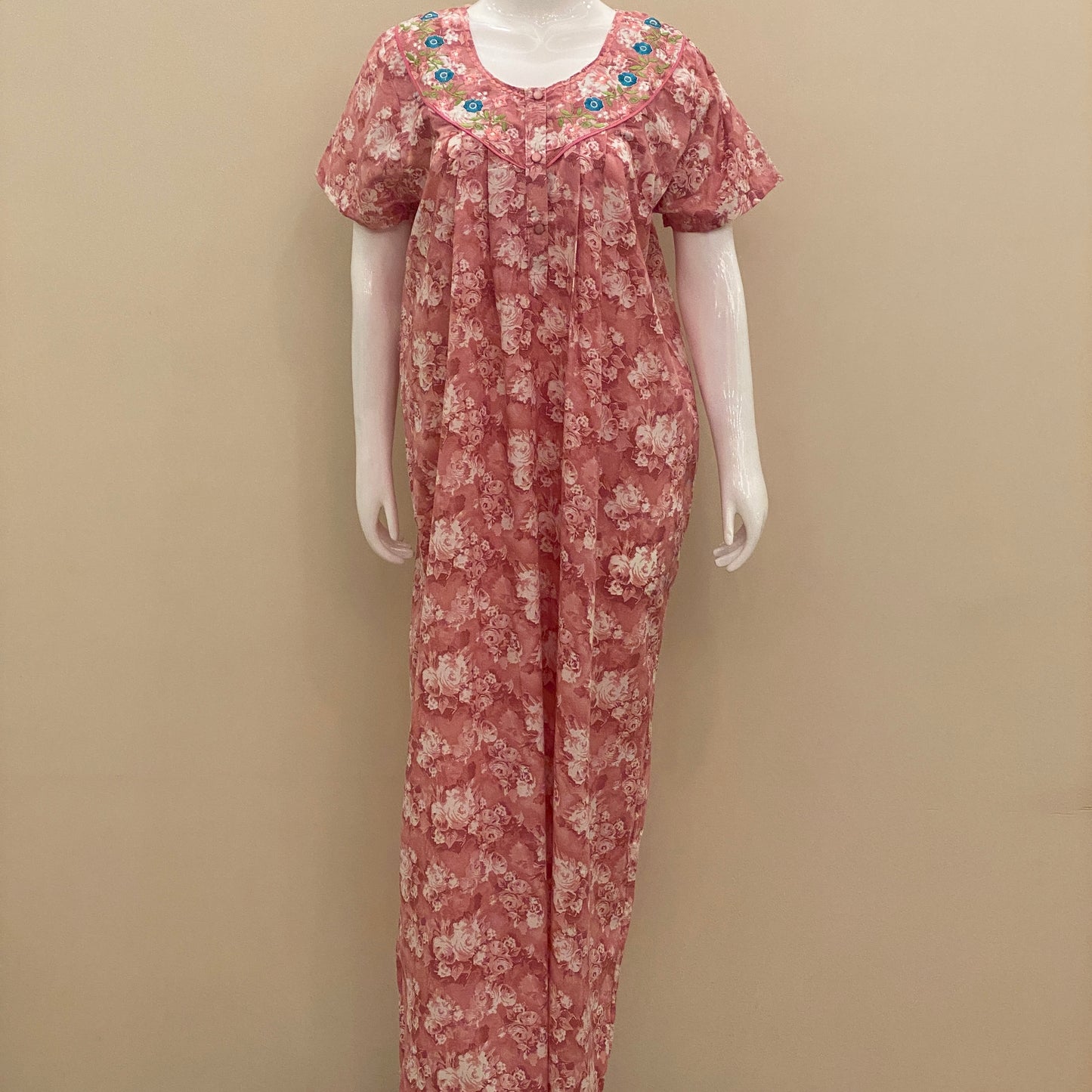 Cotton Lizy Bizy Yoke Nighty (SKU-582)