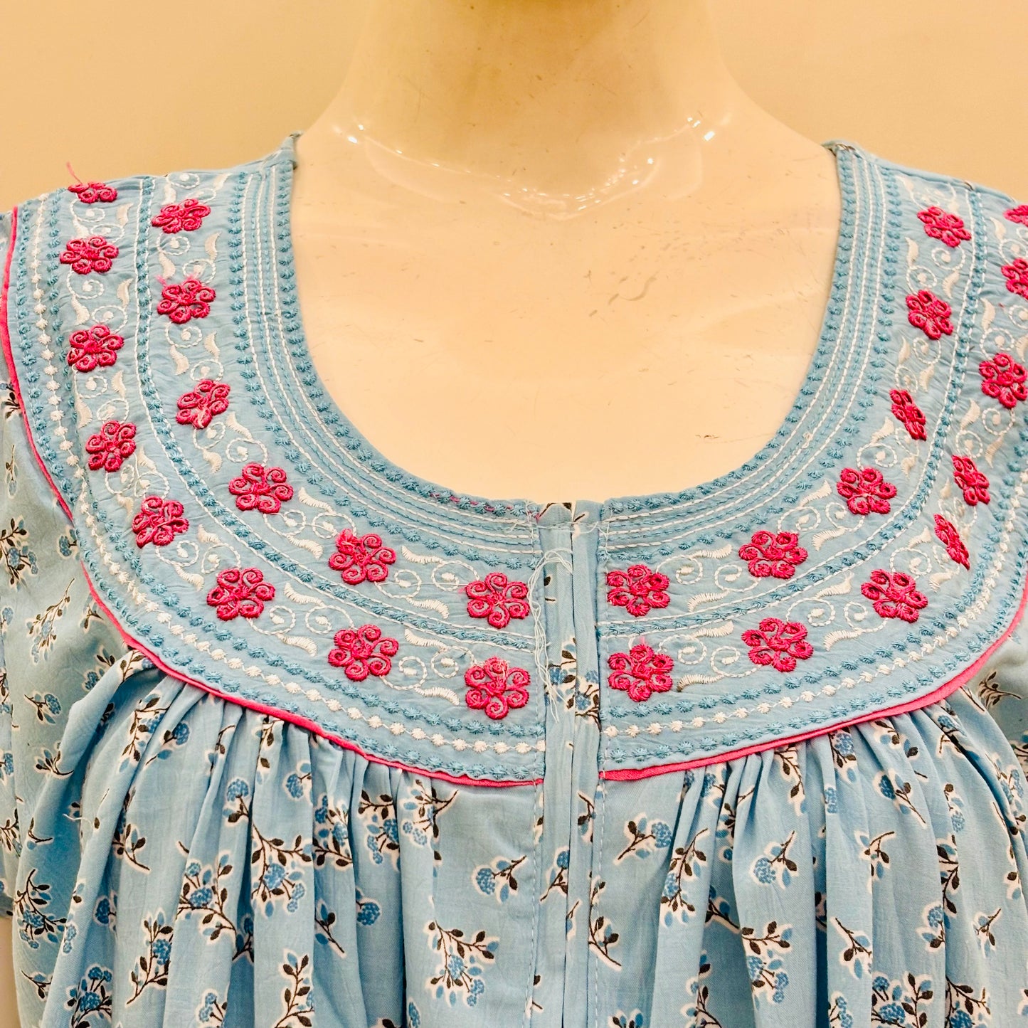 Cotton Lizy Bizy Yoke Nighty (SKU-312)