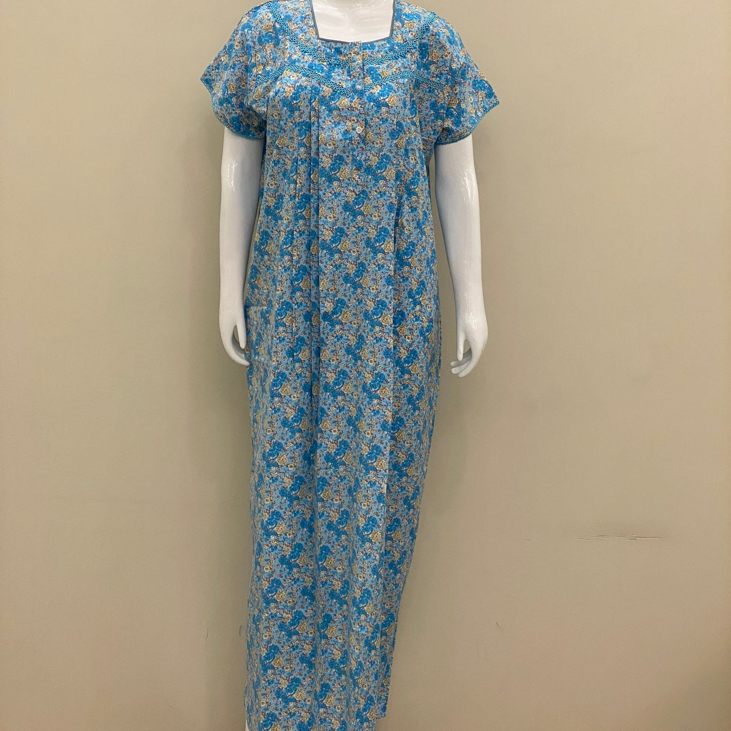 Cotton Lizy Bizy Yoke Nighty (SKU-YLB-56)