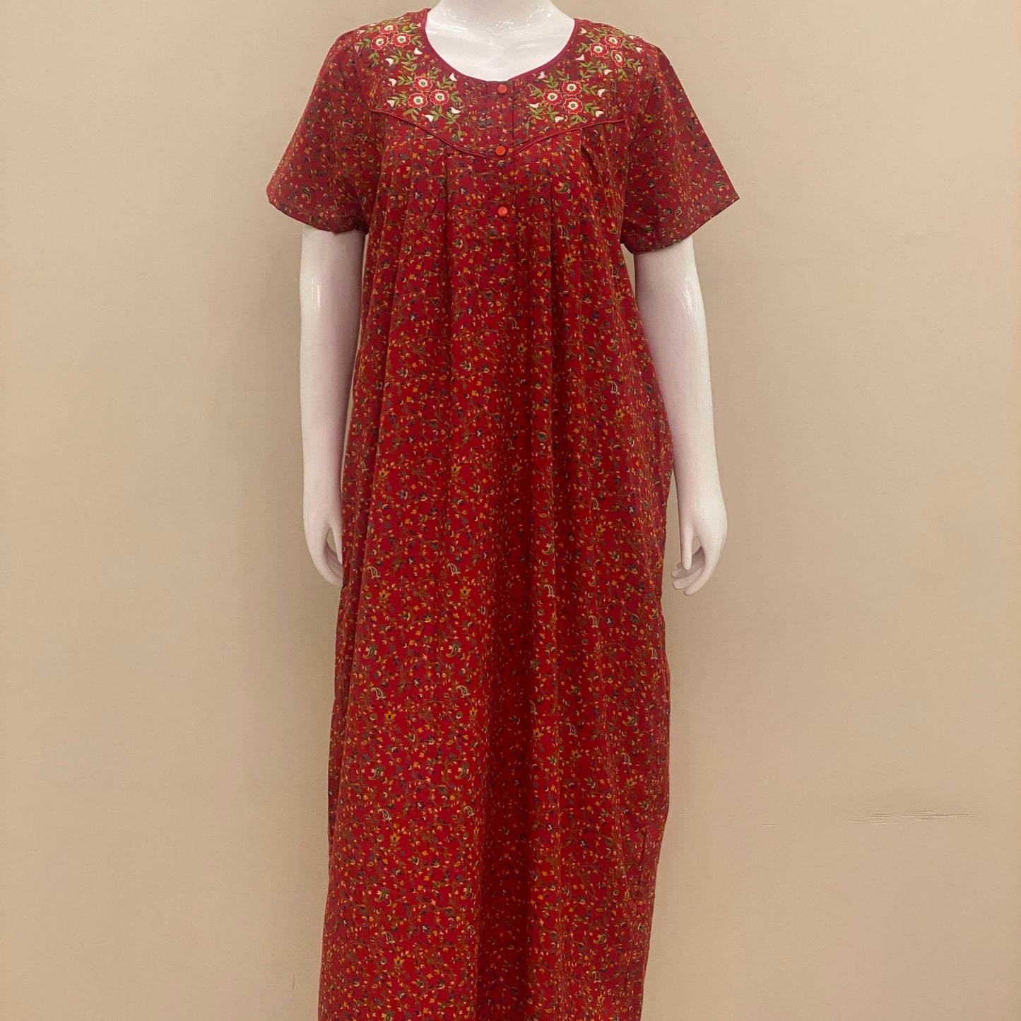 Cotton Lizy Bizy Yoke Nighty (SKU-LB-3)