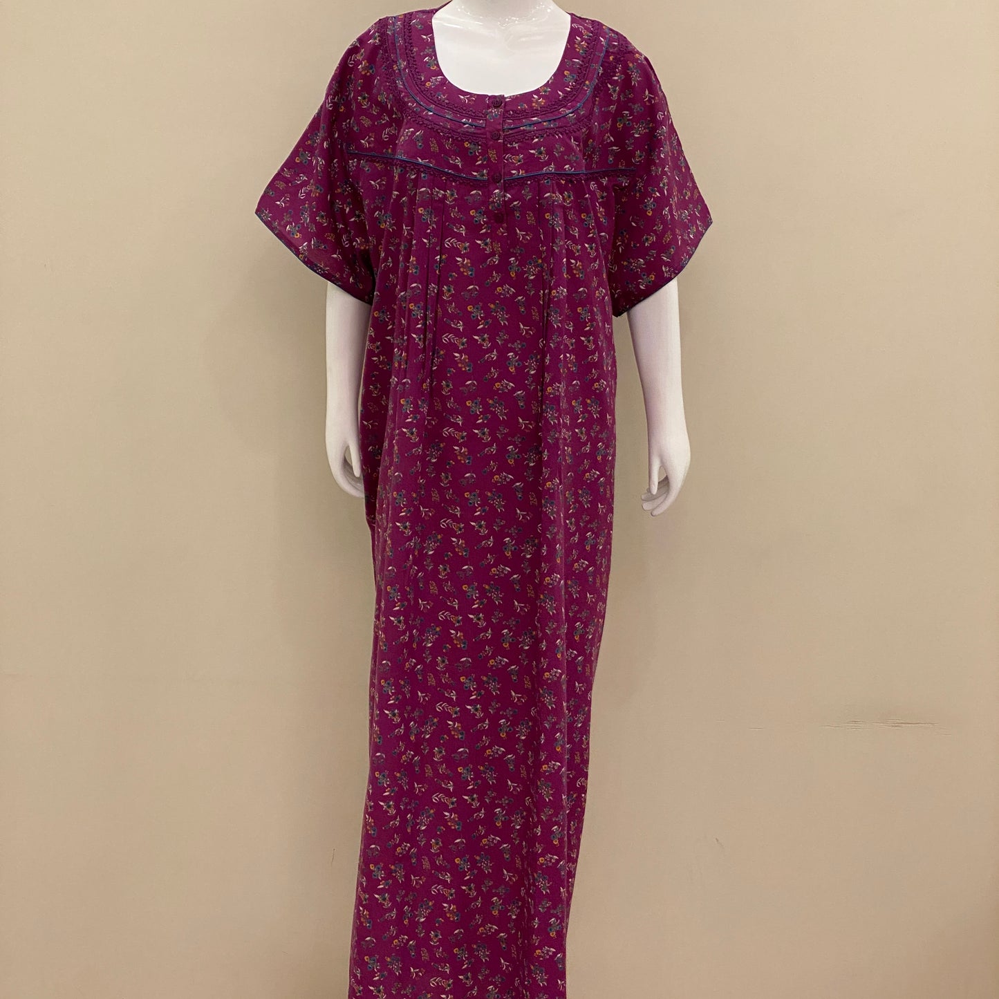 Cotton Lizy Bizy Yoke Nighty (SKU-YLB-53)