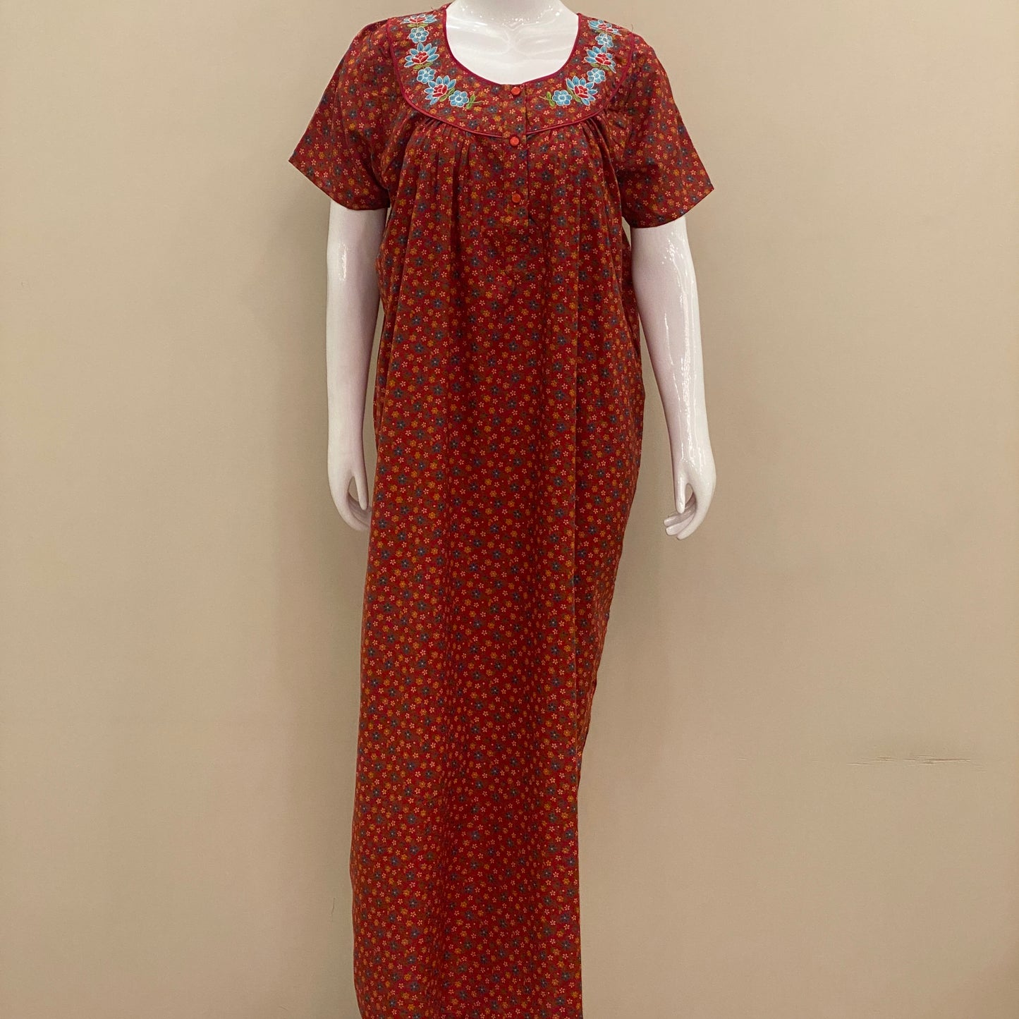 Cotton Lizy Bizy Yoke Nighty (SKU-324)