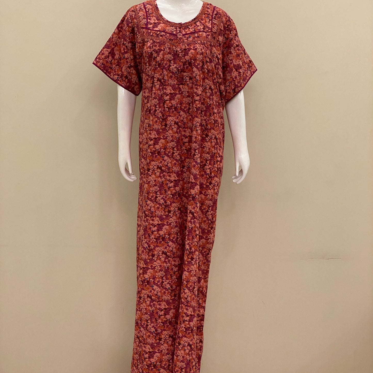 Cotton Lizy Bizy Yoke Nighty (SKU-YLB-49)