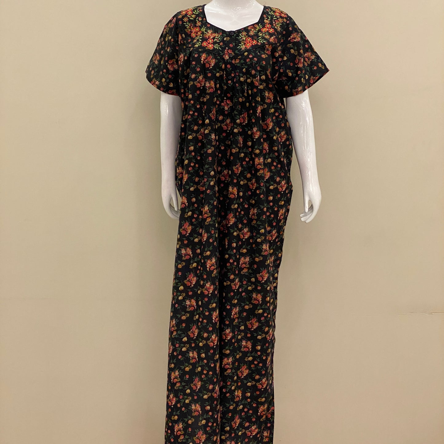 Cotton Lizy Bizy Yoke Nighty (SKU-LB-27)