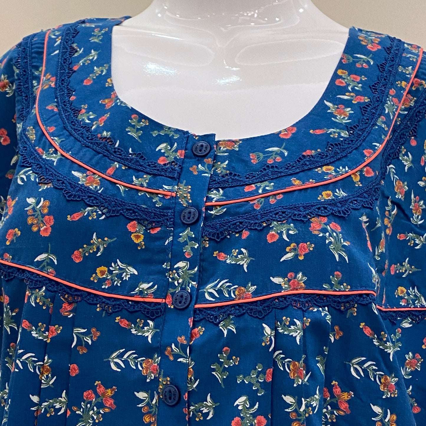 Cotton Lizy Bizy Yoke Nighty (SKU-YLB-54)