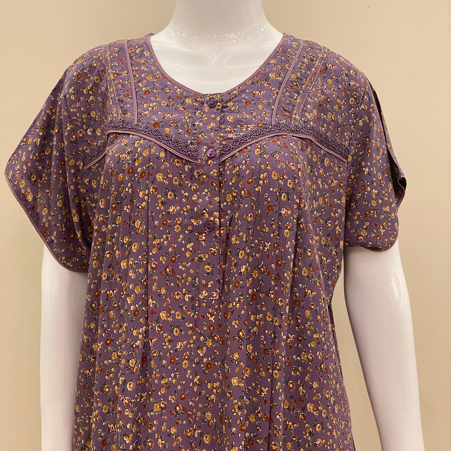 Cotton Rayon Yoke Nighty (SKU - 539)